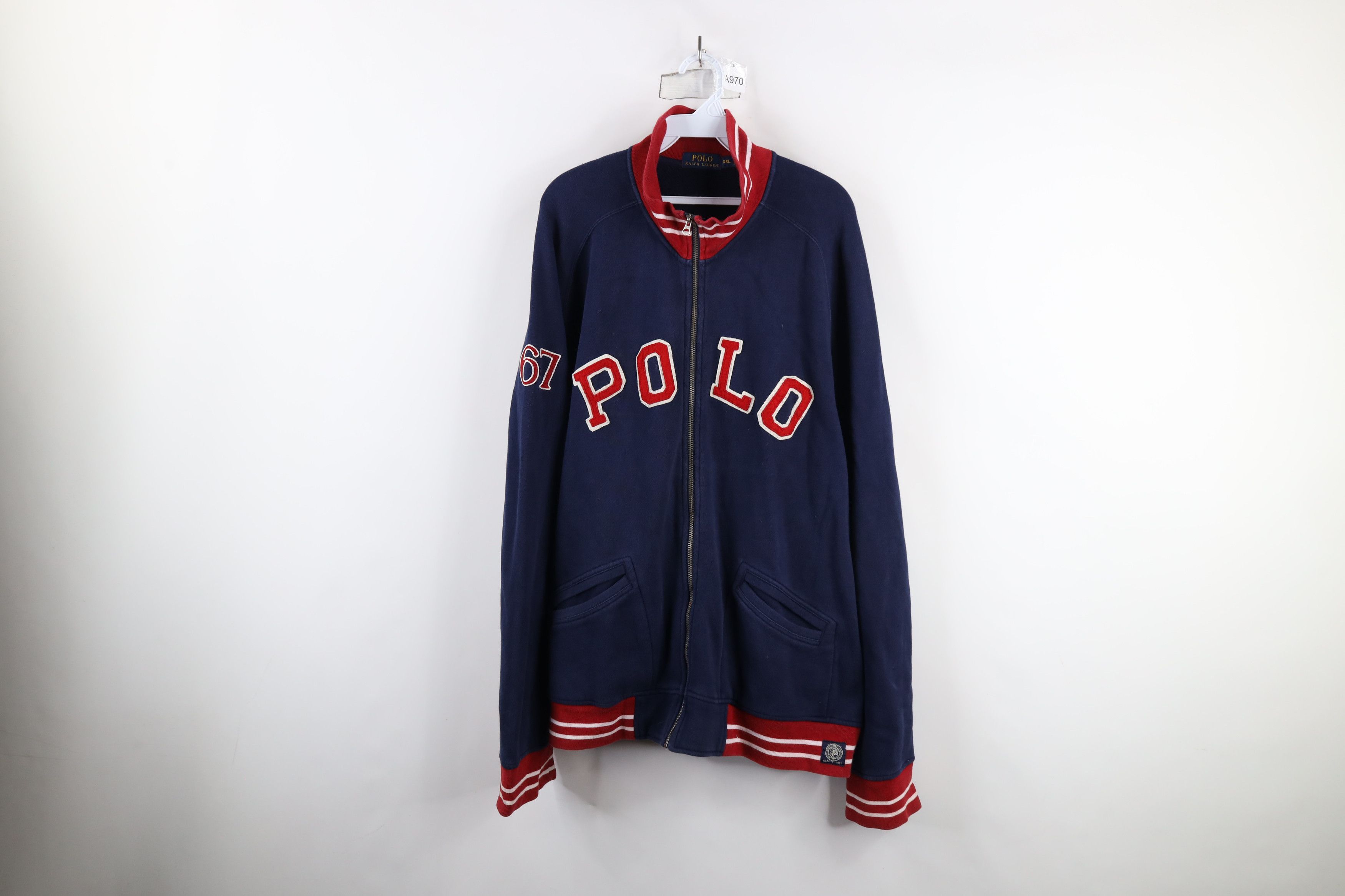 Ralph Lauren × Vintage Vintage Ralph Lauren Spell Out Block Letter Sweater Jacket Size US XXL / EU 58 / 5 - 1 Thumbnail