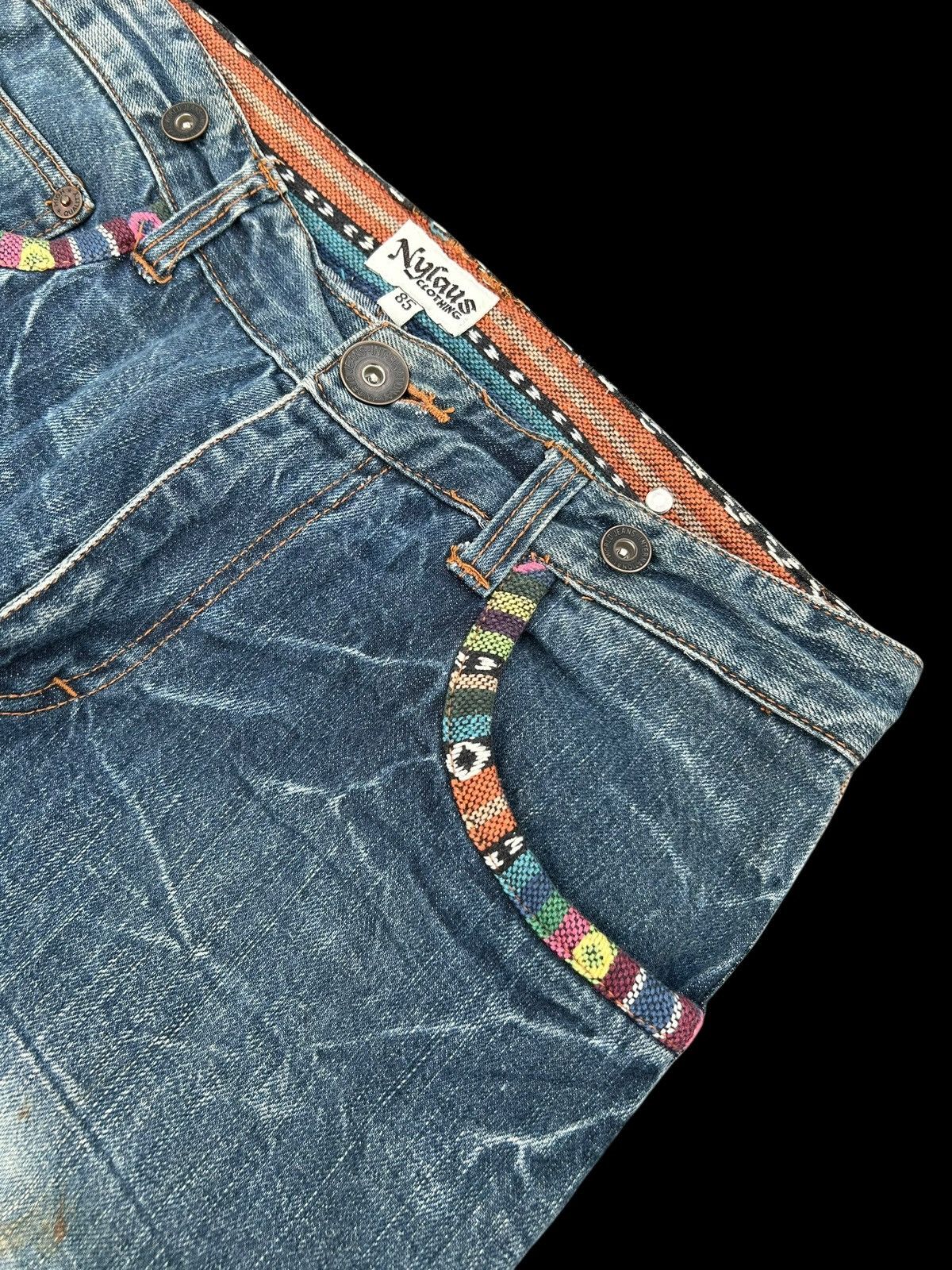 Japanese Brand × Kapital × Vintage Japanese Nylaus Distressed Punk Vintage Denim Jeans Size US 33 - 6 Thumbnail