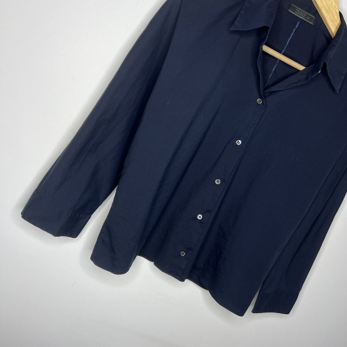 Designer × Prada Prada White stretch cotton blend button down shirt Size S / US 4 / IT 40 - 3 Thumbnail