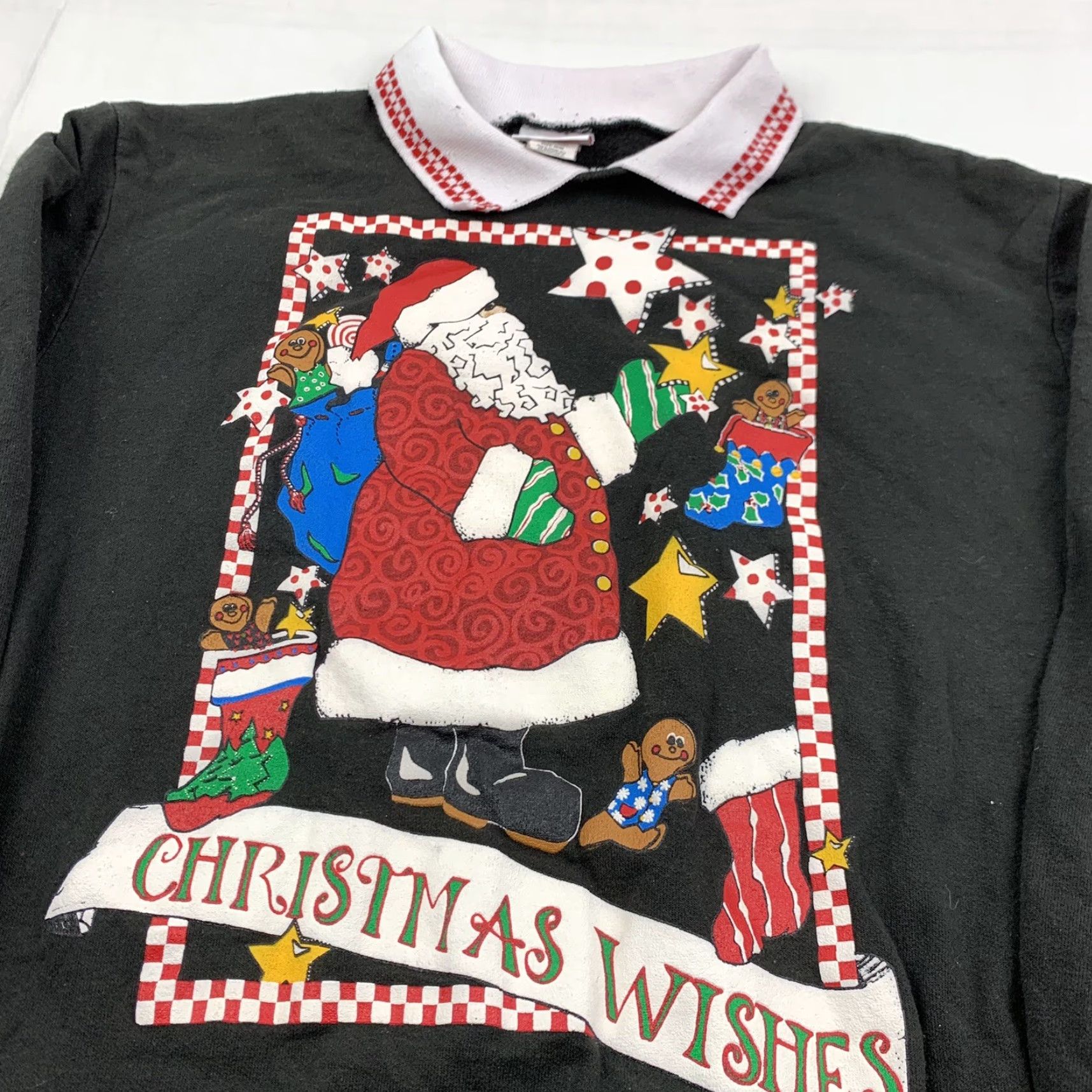 Vintage Vintage Holiday Time Christmas Sweatshirt Womens Medium Black Wishes Size M / US 6-8 / IT 42-44 - 2 Thumbnail