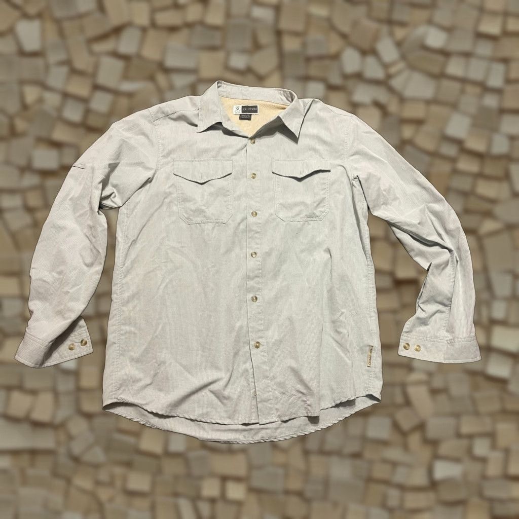 ExOfficio ExOfficio Shirt Mens L Gray Button Up Long Sleeve Pockets, Casual, Regular Fit, Fall Spring Summer, Button-Up, Color may vary, Free Return, N/A Size US L / EU 52-54 / 3 - 1 Thumbnail