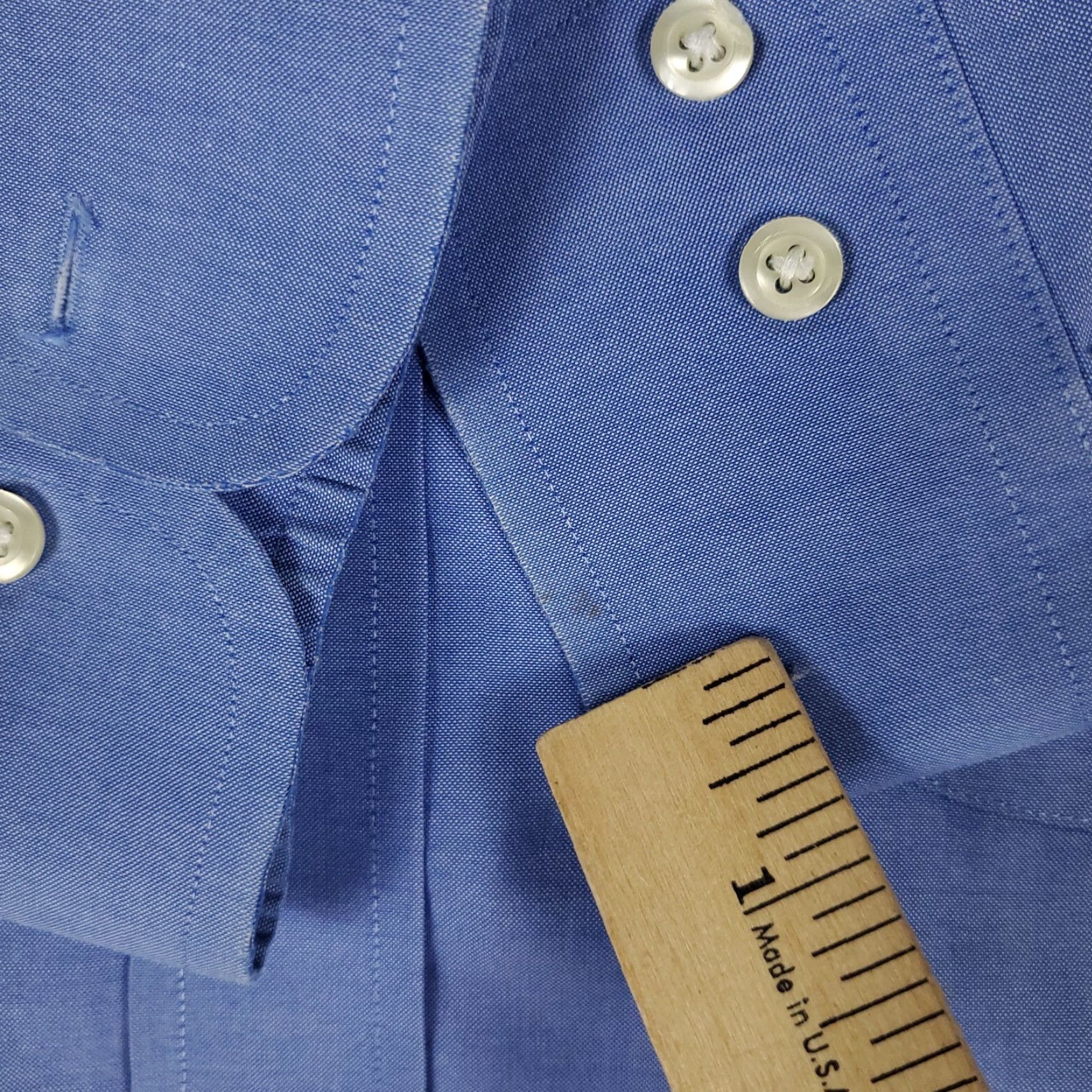 Brooks Brothers VINTAGE Brooks Brothers Shirt Mens 16.5 Blue Dress Shirt Regular Long Sleeve Non-Iron, Button-Down Collar, Classic American Style Mens Size 42R - 4 Thumbnail