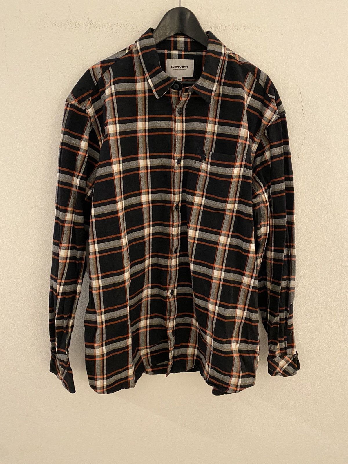 image of Carhartt Wip L/s Barten Shirt in Black, Men's (Size 2XL)