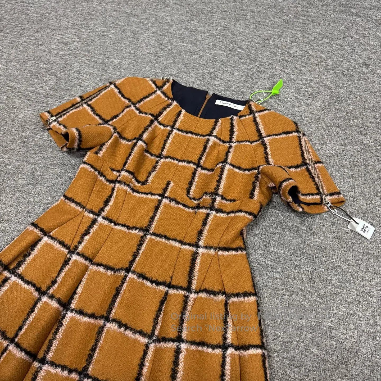 Dior Dior Checkered wool short-sleeved dress| Size M / US 6-8 / IT 42-44 - 3 Thumbnail