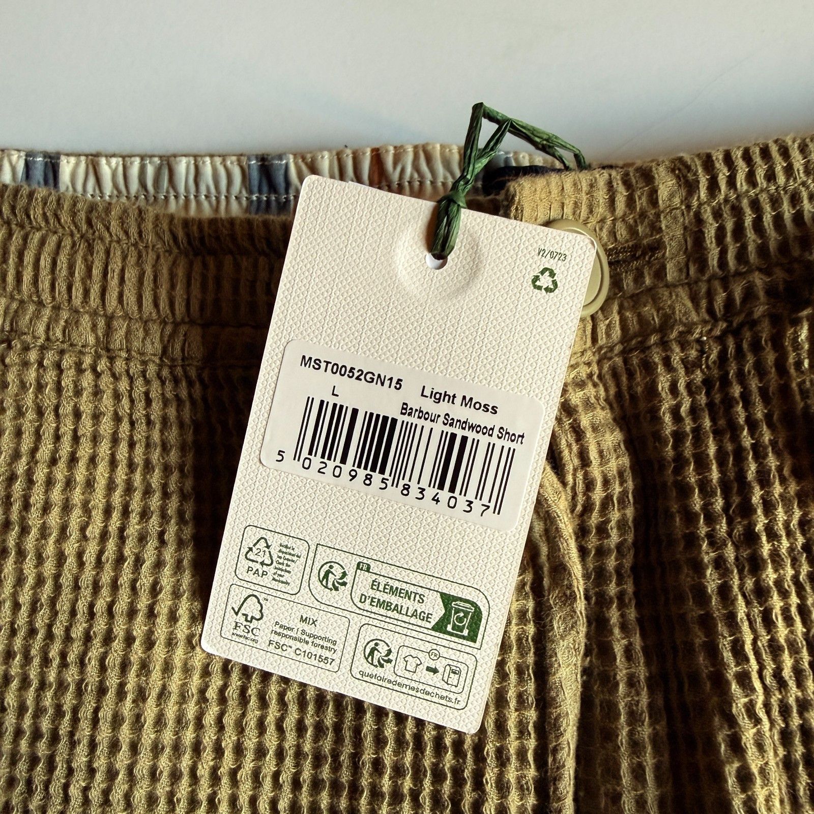 Barbour Barbour Sandwood Waffle Shorts - Light Moss Green Size US 36 / EU 52 - 2 Thumbnail