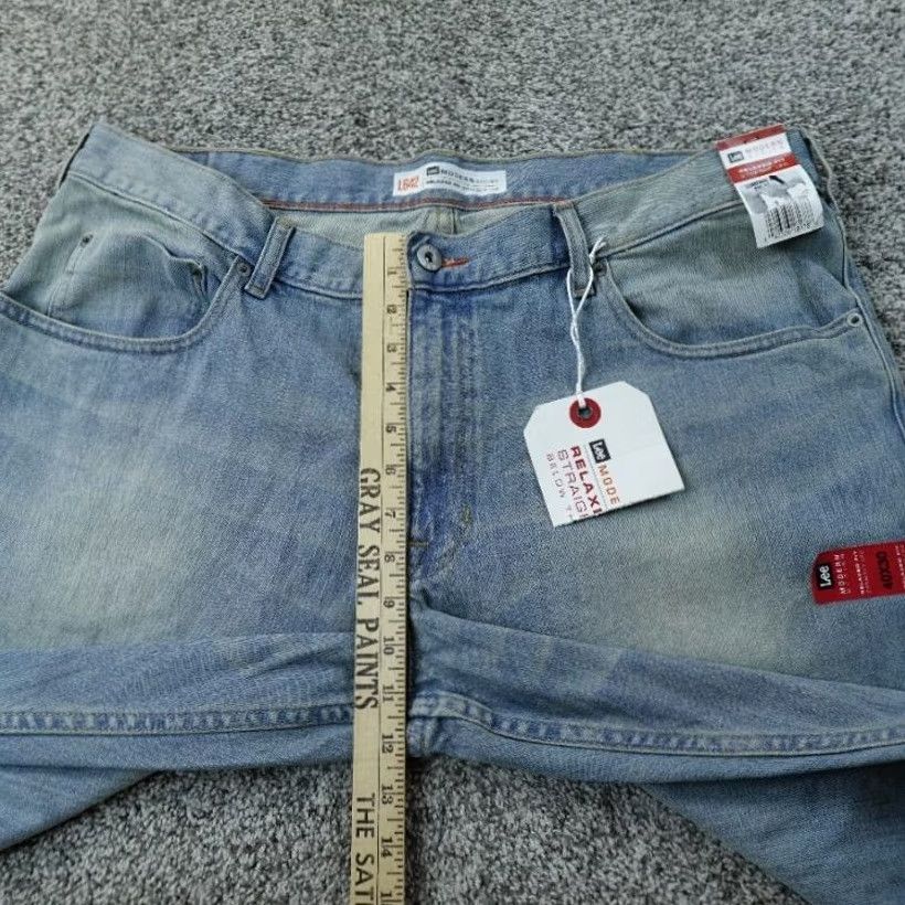 Lee Lee Jeans Mens 40X30 Light Blue Denim Pants Relaxed Straight Stretch 5-Pocket Design Jeans Size US 40 / EU 56 - 5 Thumbnail