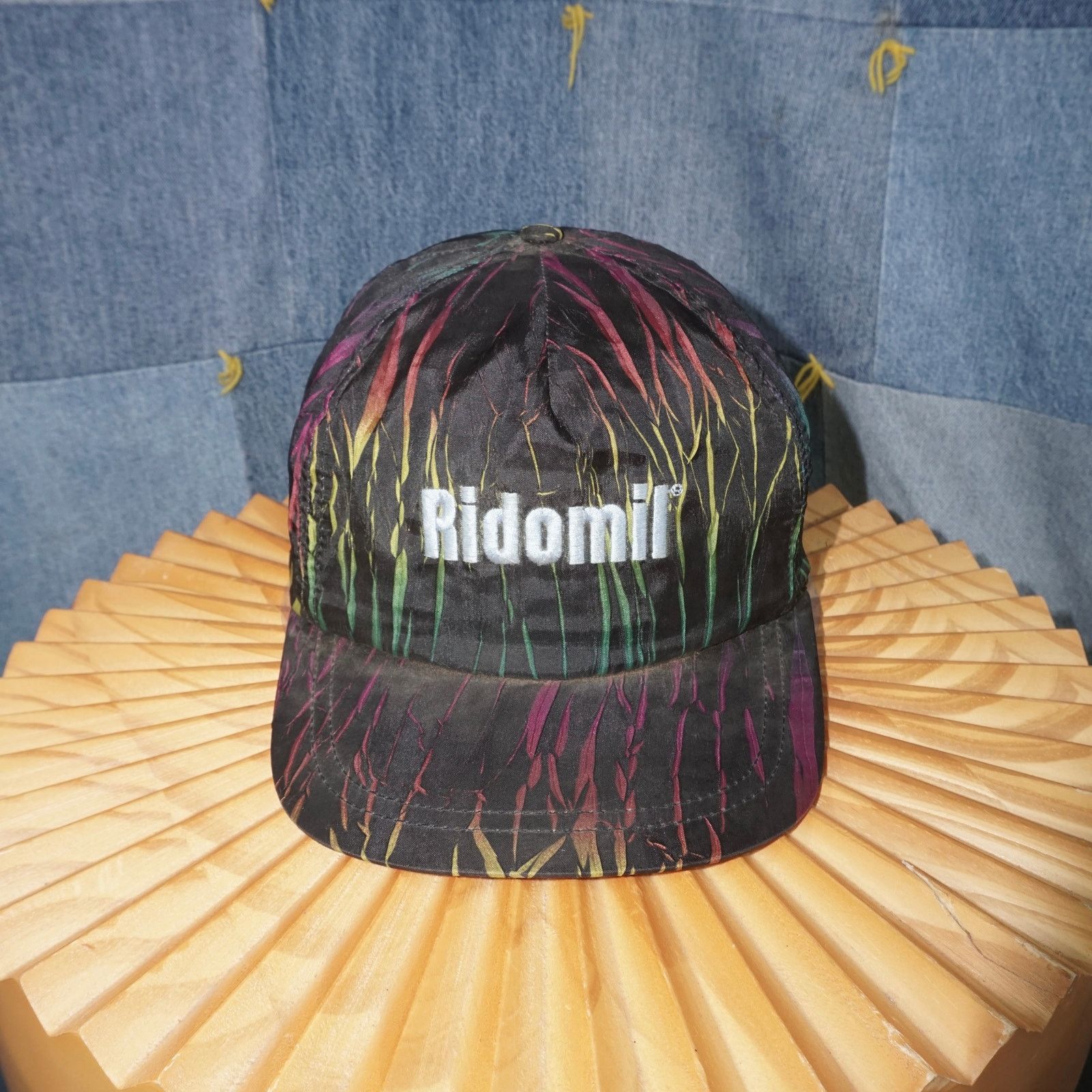 Vintage OSFA - Vintage ridomil embroider abstract cracked tiedye hat Size ONE SIZE - 1 Thumbnail
