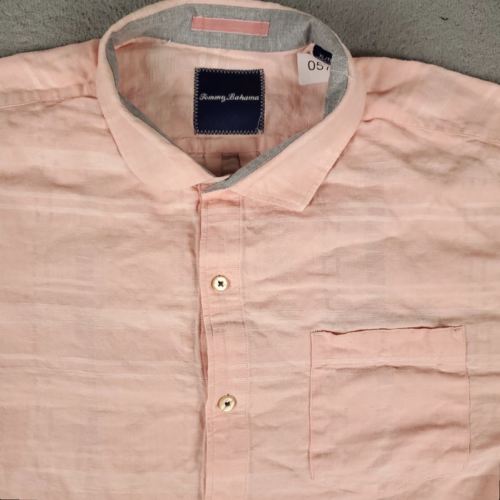 Tommy Bahama Tommy Bahama Shirt Mens XL Pink Striped Linen Cotton Button-Up Long Sleeve Casual Size US XL / EU 56 / 4 - 2 Thumbnail