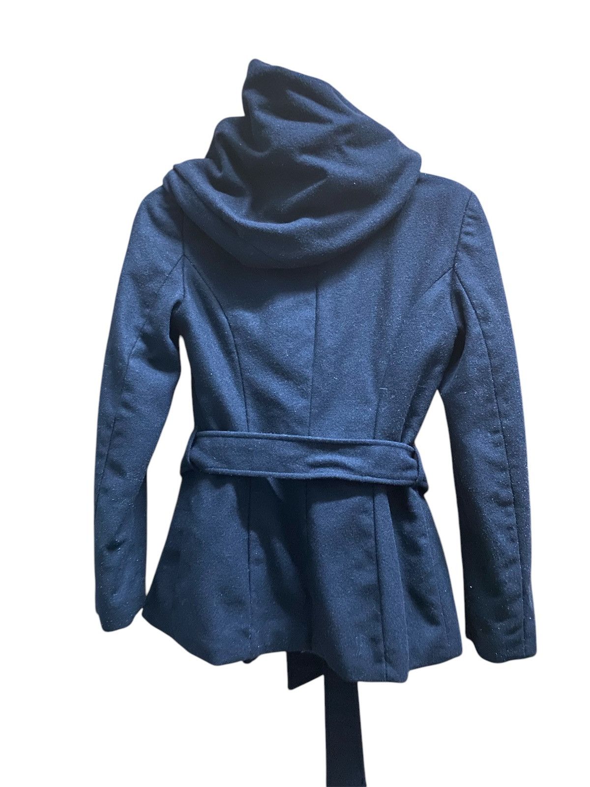 Designer × Zara Zara Basic Hoodie Double Breasted Blue Coat Size XS / US 0-2 / IT 36-38 - 3 Thumbnail