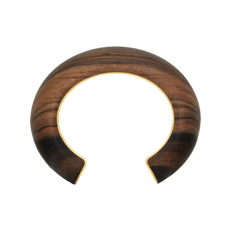 Saint Laurent Paris o1s1wg110325 Size: S / 747410 Medium Round Cuff Wood Metal Size ONE SIZE - 3 Thumbnail