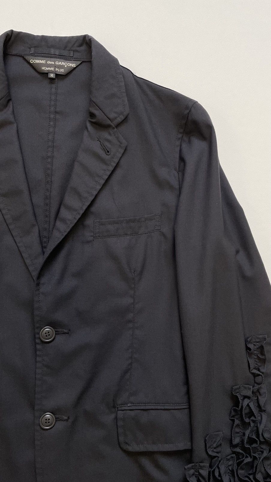Comme des Garcons S/S 12 ‘Frilled Sleeve’ Black Wool Blazer Size 38R - 6 Thumbnail