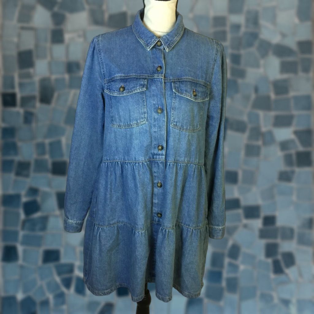 nicole denim shirt dress Nicole Denim Shirtdress Free People Nicole Dress Free People Nicole Denim  Shirt Dress M Womans Blue Jean Long