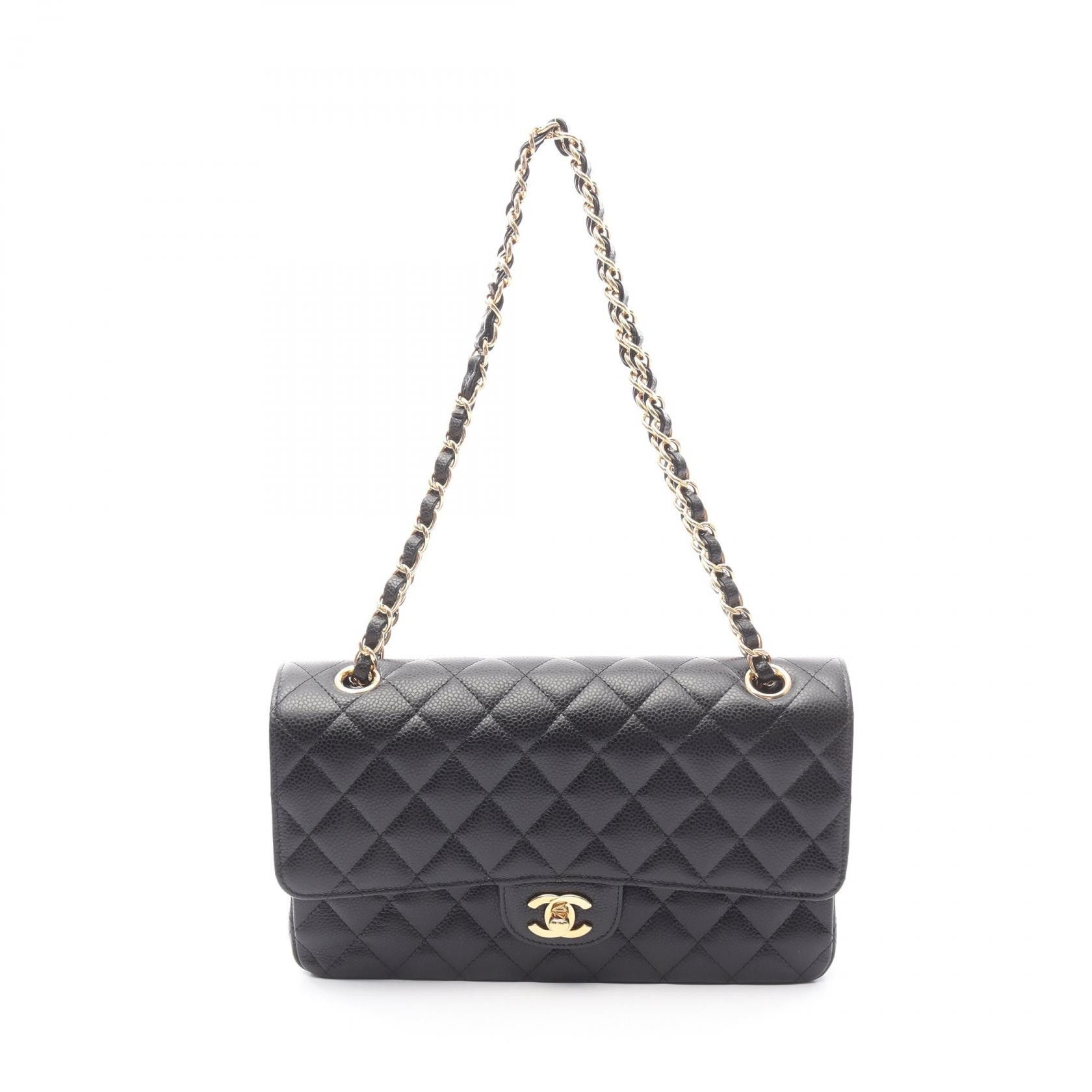 Chanel Chanel Chanel Matelasse W Flap Caviar Skin Shoulder Bag Leather Shoulder Bag A01112 Size ONE SIZE - 1 Thumbnail