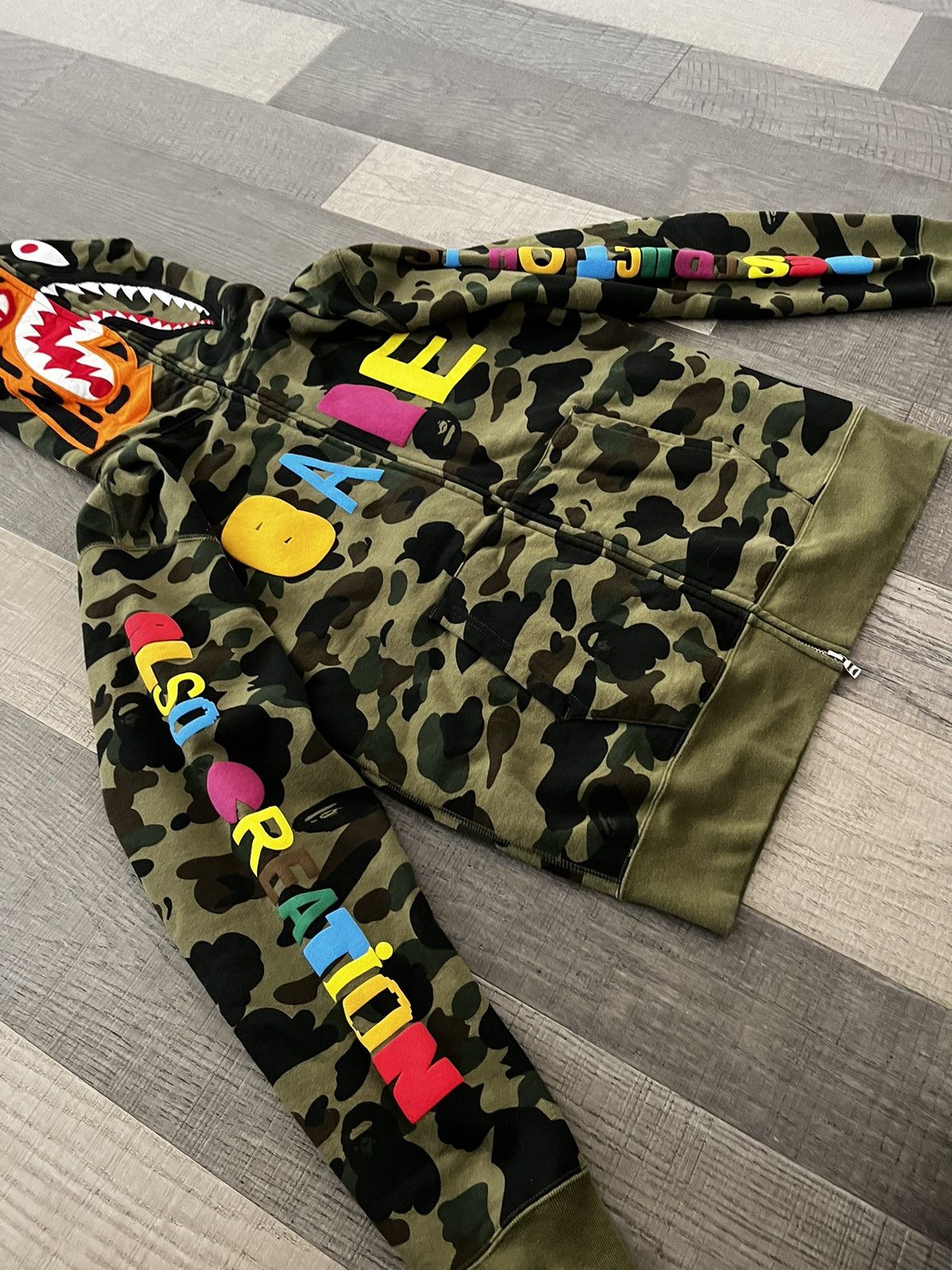 Bape Bape x READYMADE Tiger Shark Wide Full Zip Hoodie | Grailed