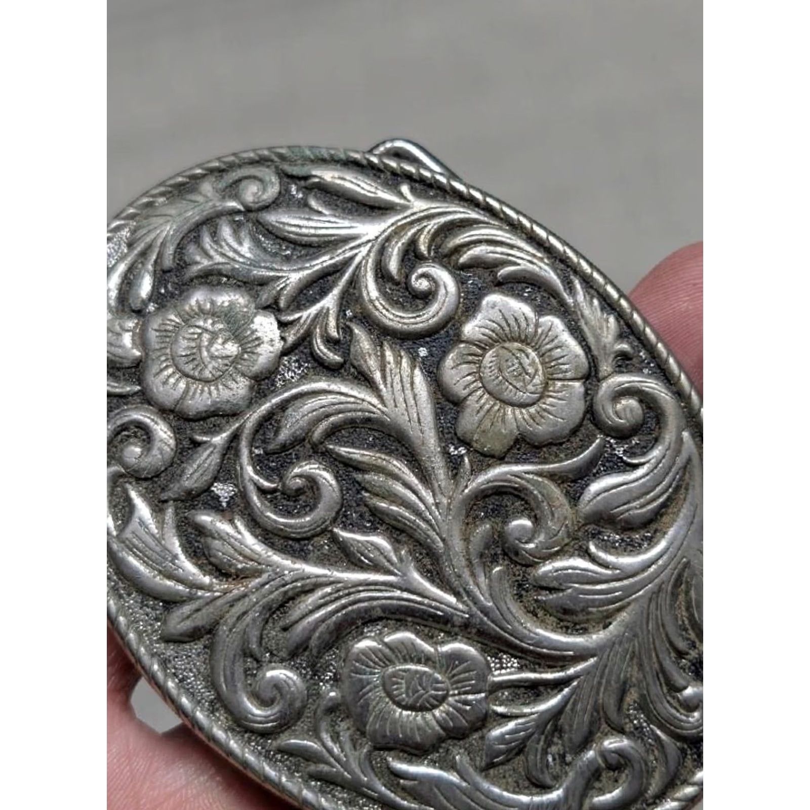 Vintage VINTAGE belt buckle WESTERN ENGRAVED metal FLORAL cowboy rodeo Mens Size ONE SIZE - 2 Thumbnail