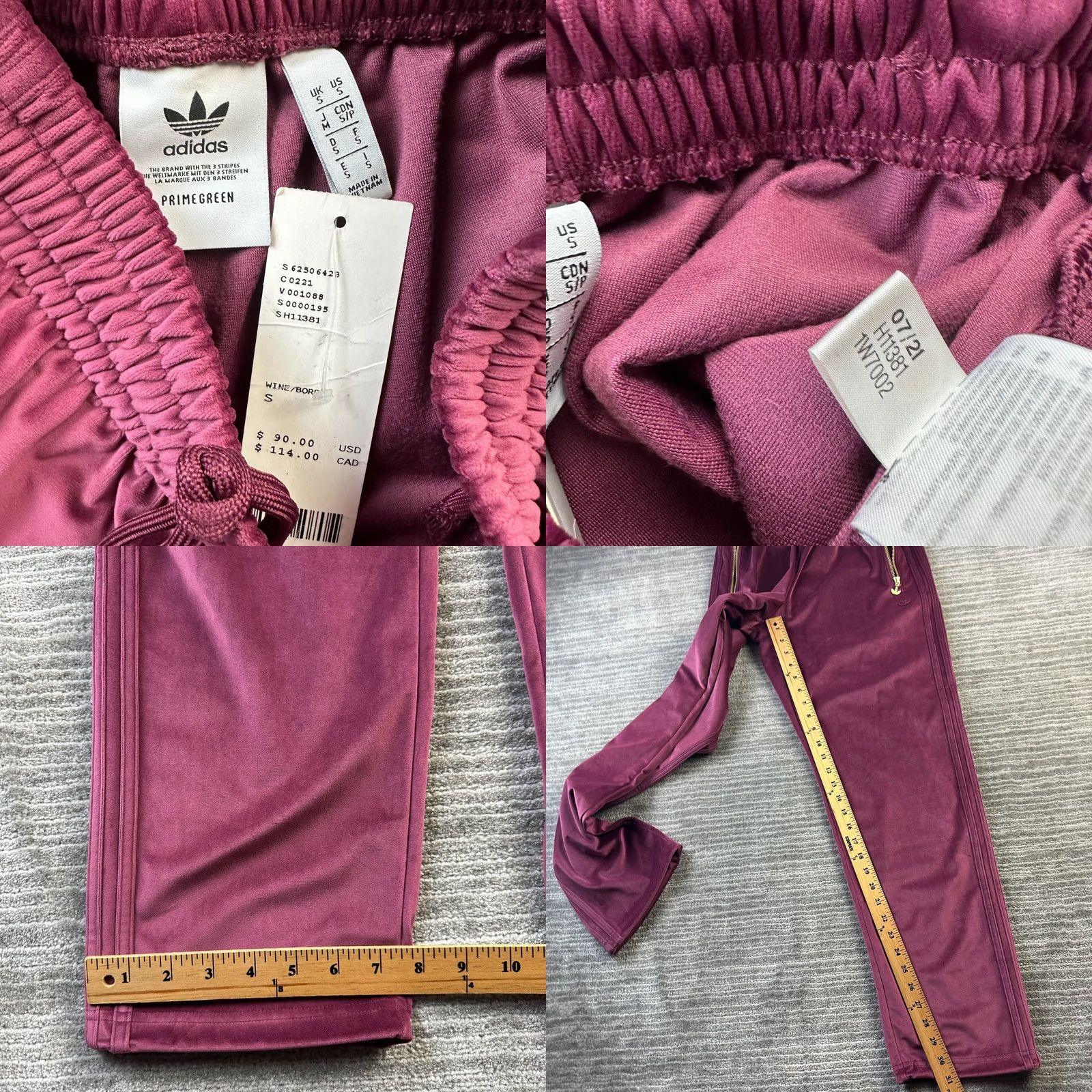 Adidas Adidas Sweatsuit Mens Small Velour 2PC Jacket Pants Set Firebird Originals Track Jacket Pockets Logo Red Regular Cotton Polyester Zippered N/A Size 36R - 10 Thumbnail
