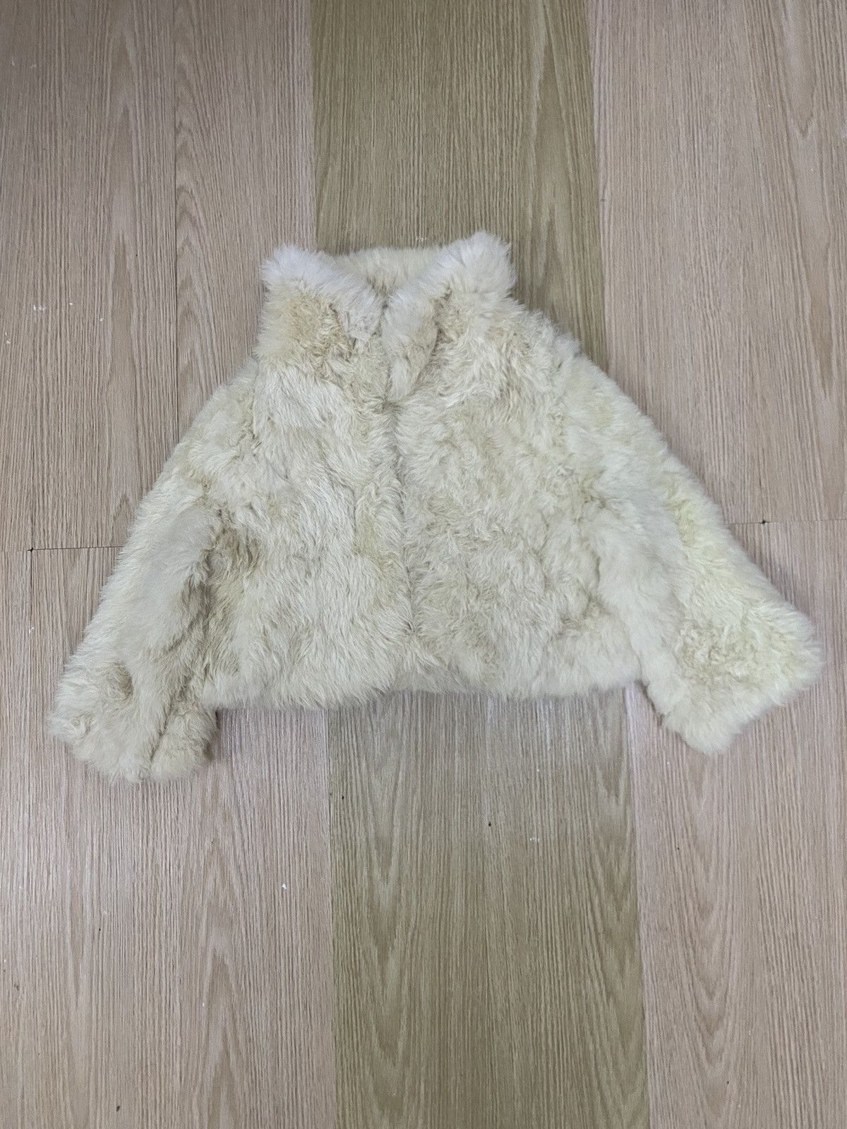 Japanese Brand × SHIPS Ships rabbit fur faux fur buttonless croptop jacket Size S / US 4 / IT 40 - 1 Thumbnail