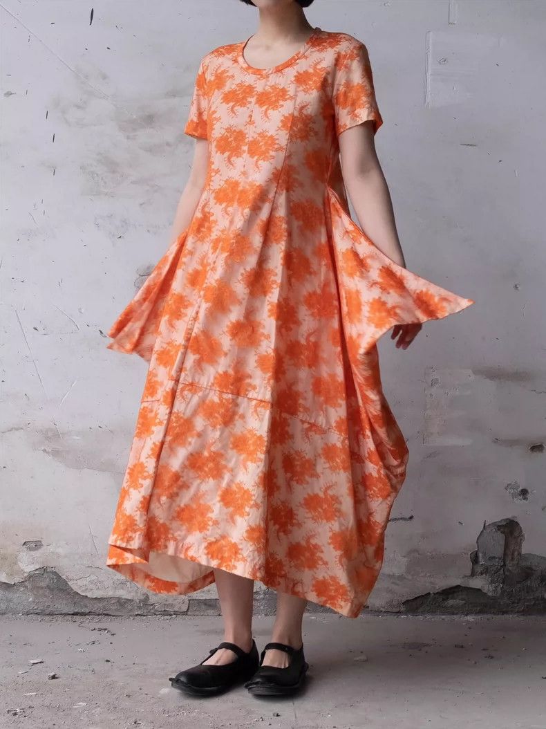 COMME des GARCONS Orange Embroidered Dress - dmc