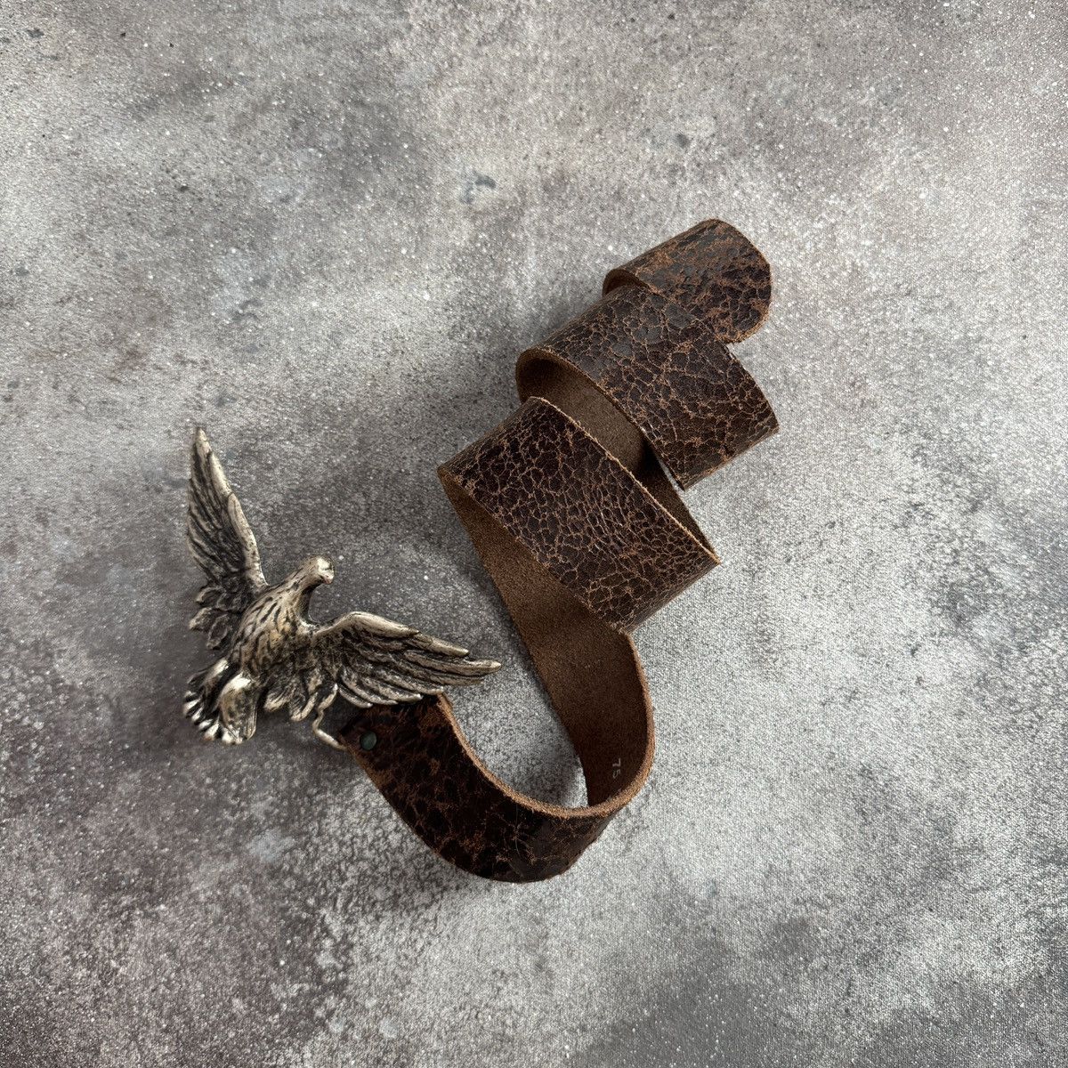 Hysteric Glamour Eagle Buckle Vintage Y2K Grunge Faded Real Leather Belt Size ONE SIZE - 5 Thumbnail