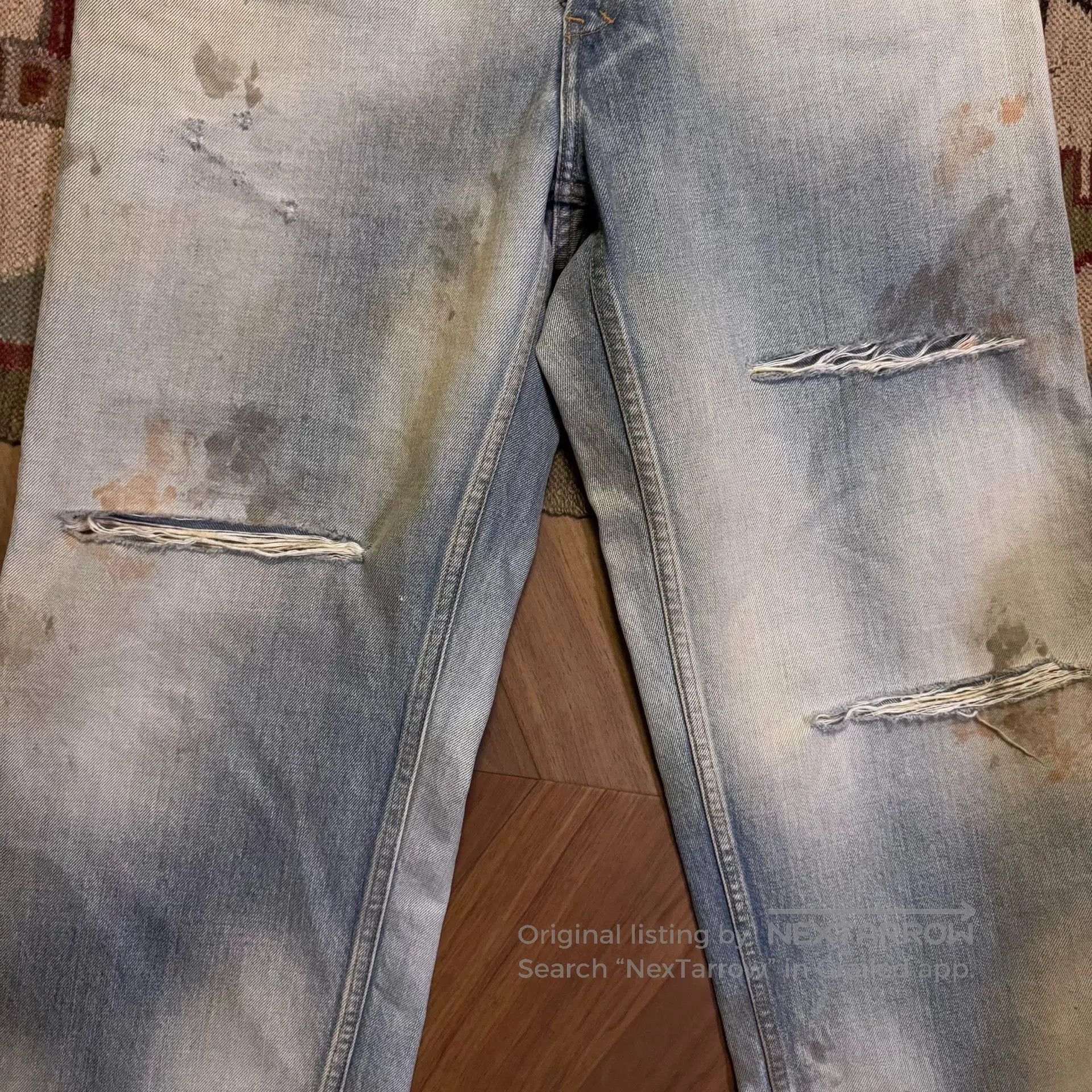 Vintage Distressed Selvedge Denim Pants. Size US 32 / EU 48 - 4 Thumbnail