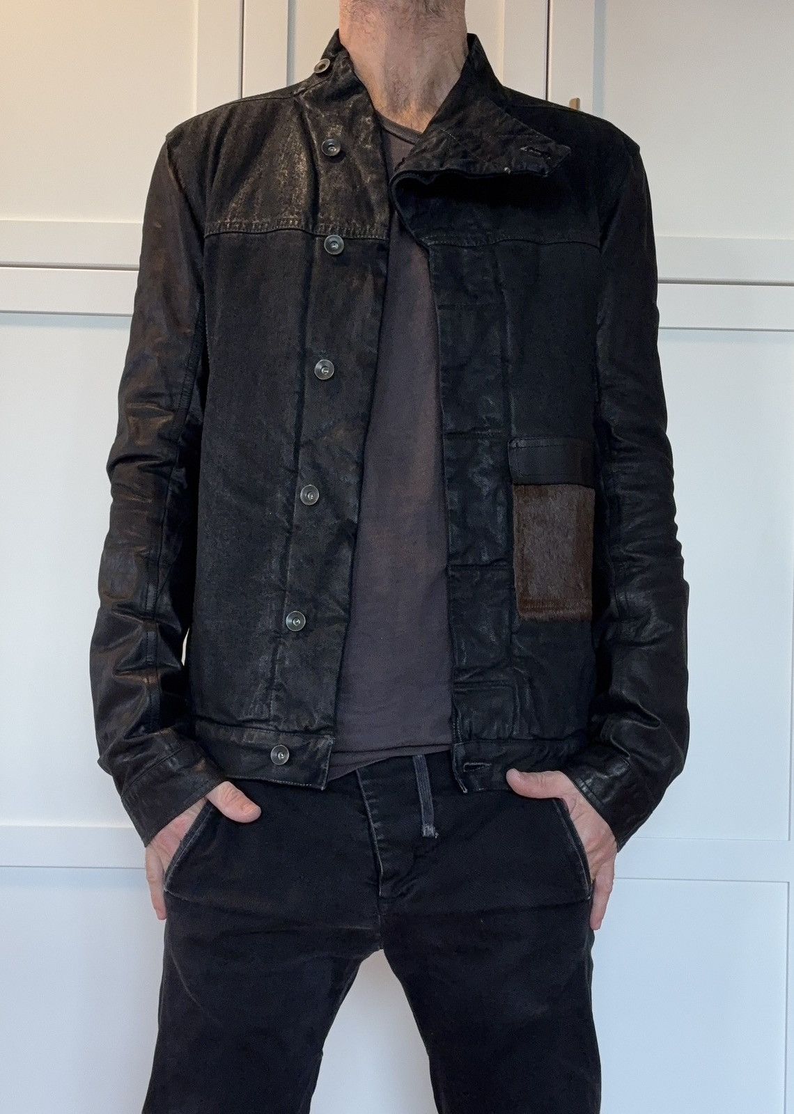 Rick Owens Drkshdw BNWT Slave Jacket w/ Leather Sleeves & Pocket Patch Size US M / EU 48-50 / 2 - 1 Thumbnail