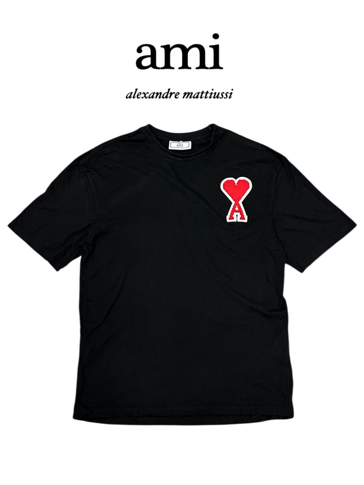 AMI AMI PARIS Alexandre Black Red Heart T-shirt Large Unisex Size US L / EU 52-54 / 3 - 1 Thumbnail