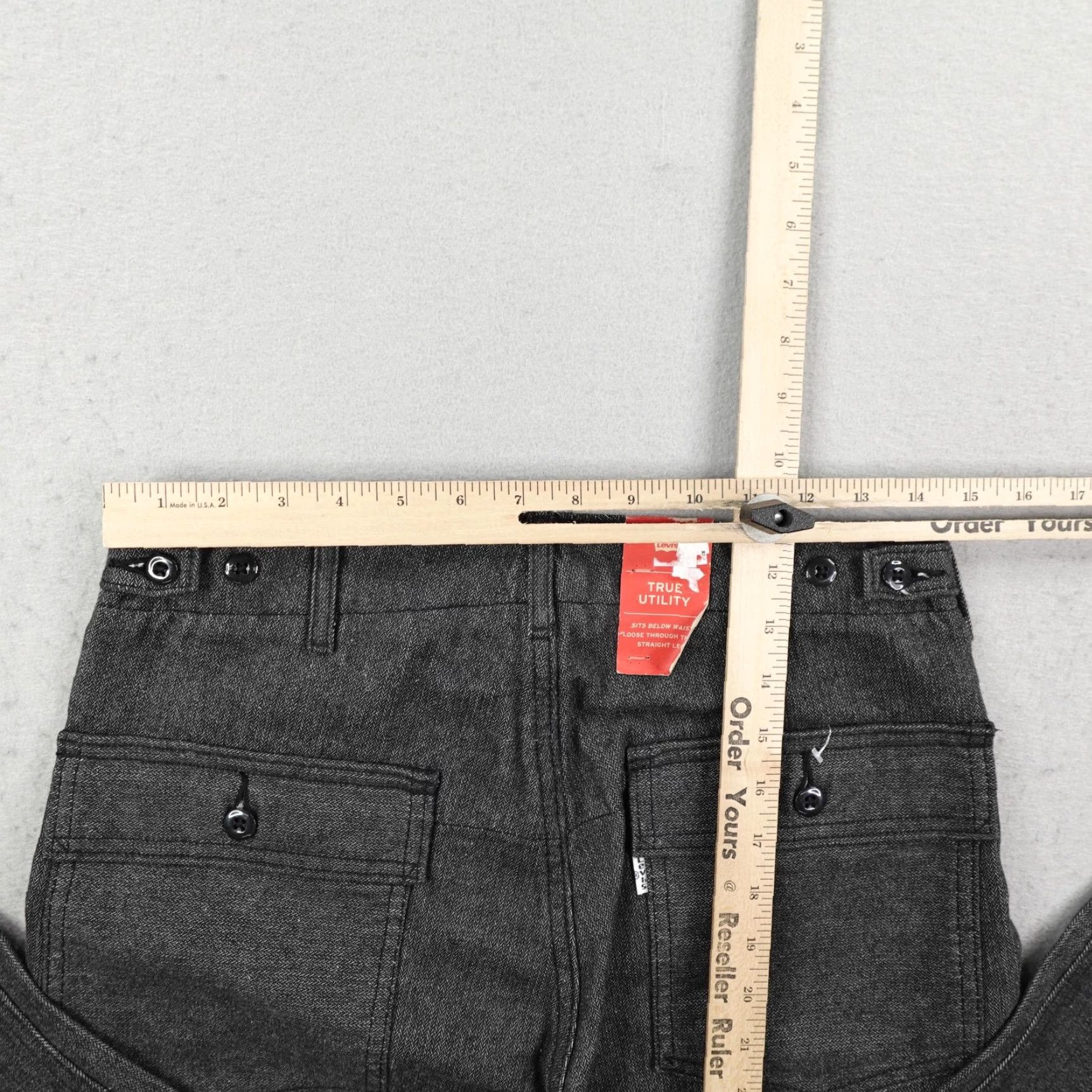 Levi's Levi's Pants Mens 30x32 Gray True Utility Herringbone Carpenter Button Fly Trousers NEW Mens Size US 30 / EU 46 - 7 Thumbnail