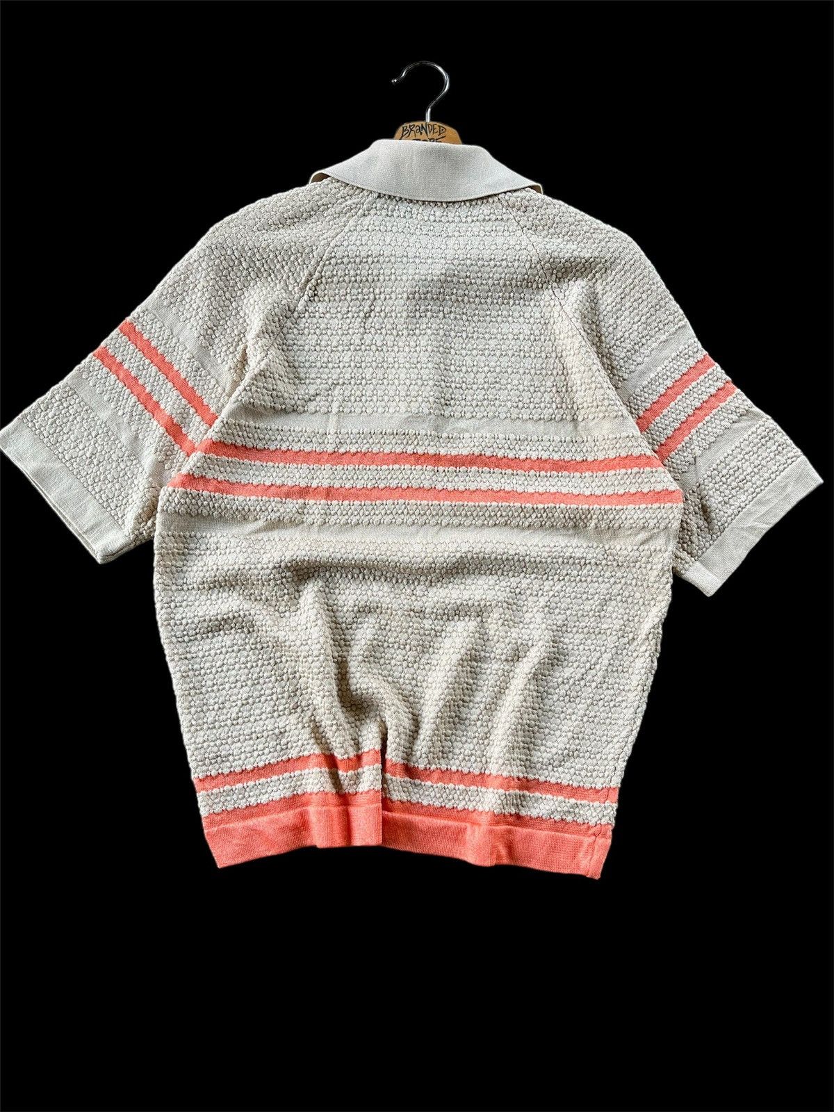 JCPenney × Vintage 🔥RARE Vintage Jc Penny Wrinkle Stripe Polo Tee 80s Size US M / EU 48-50 / 2 - 2 Thumbnail