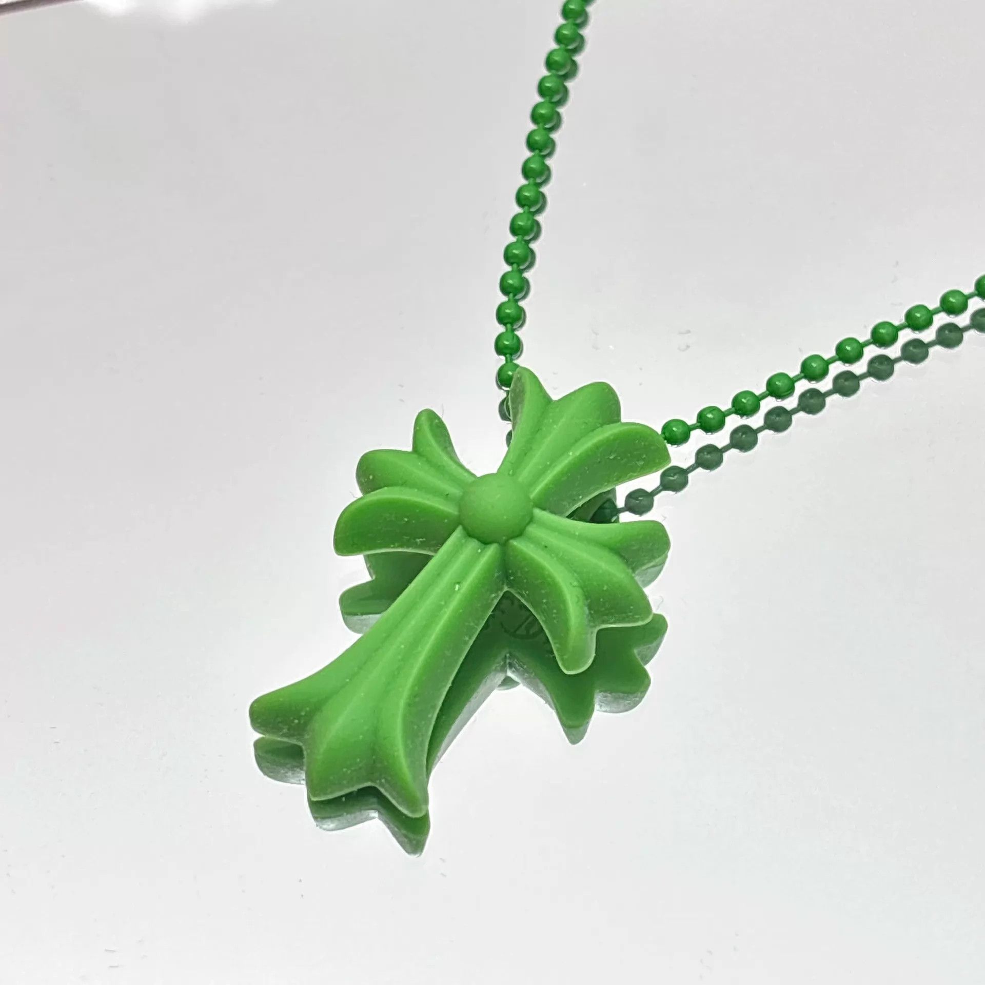 Chrome Hearts Chrome Hearts Green Resin Cross Necklace Size ONE SIZE - 3 Thumbnail