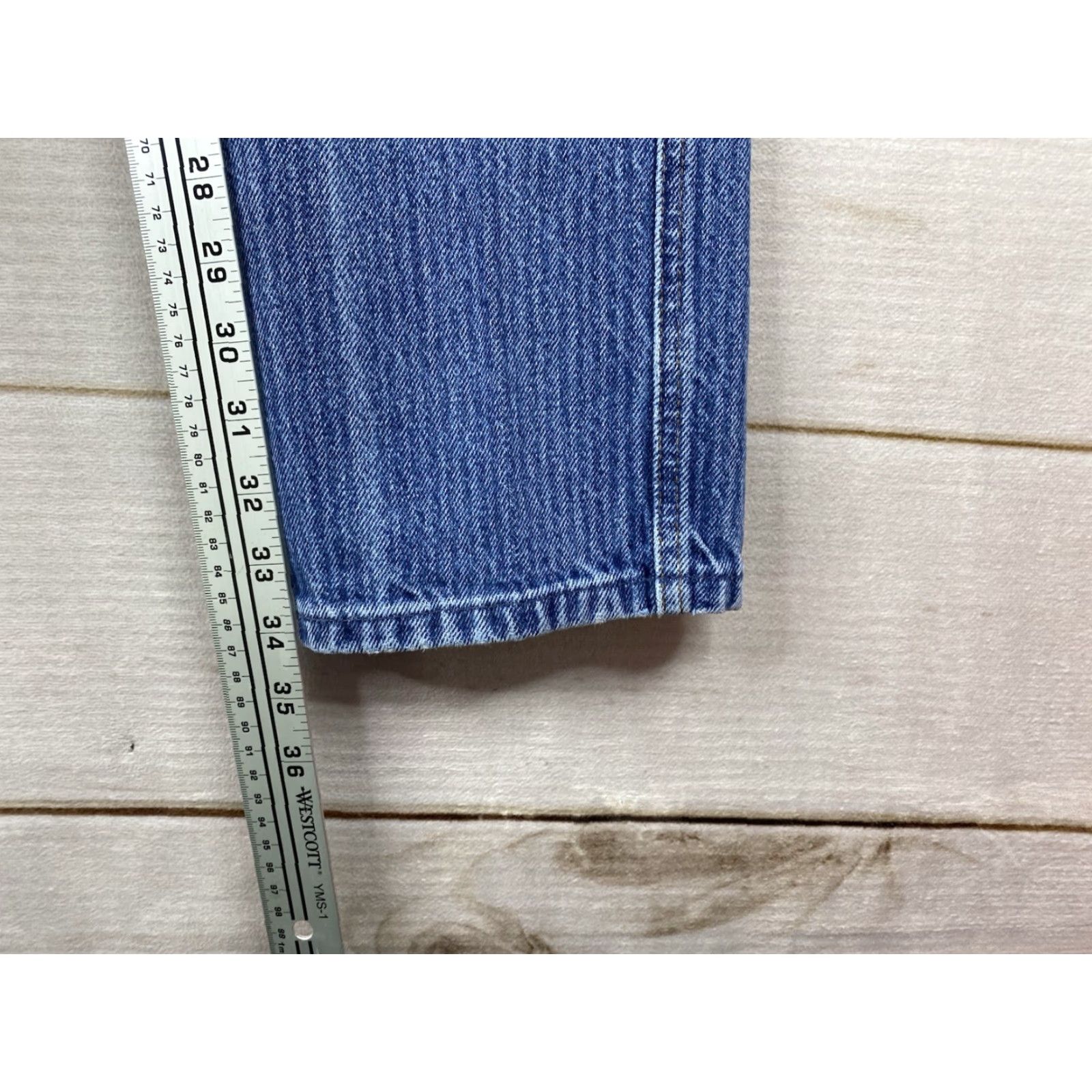 Vintage Vtg Rockies Jeans Womens 26/3 Pinstripe Red Contrast Star Shaped Rivets Bareback Size 26" / US 2 / IT 38 - 6 Thumbnail