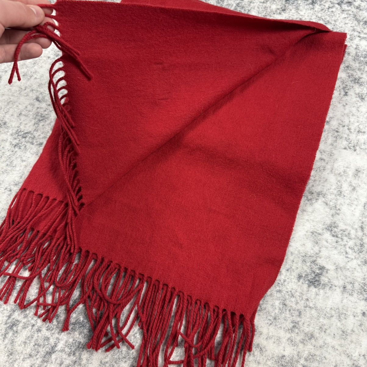 Acne Studios Acne Studios Red Virgin Wool Fringe Logo Scarf Size ONE SIZE - 3 Thumbnail