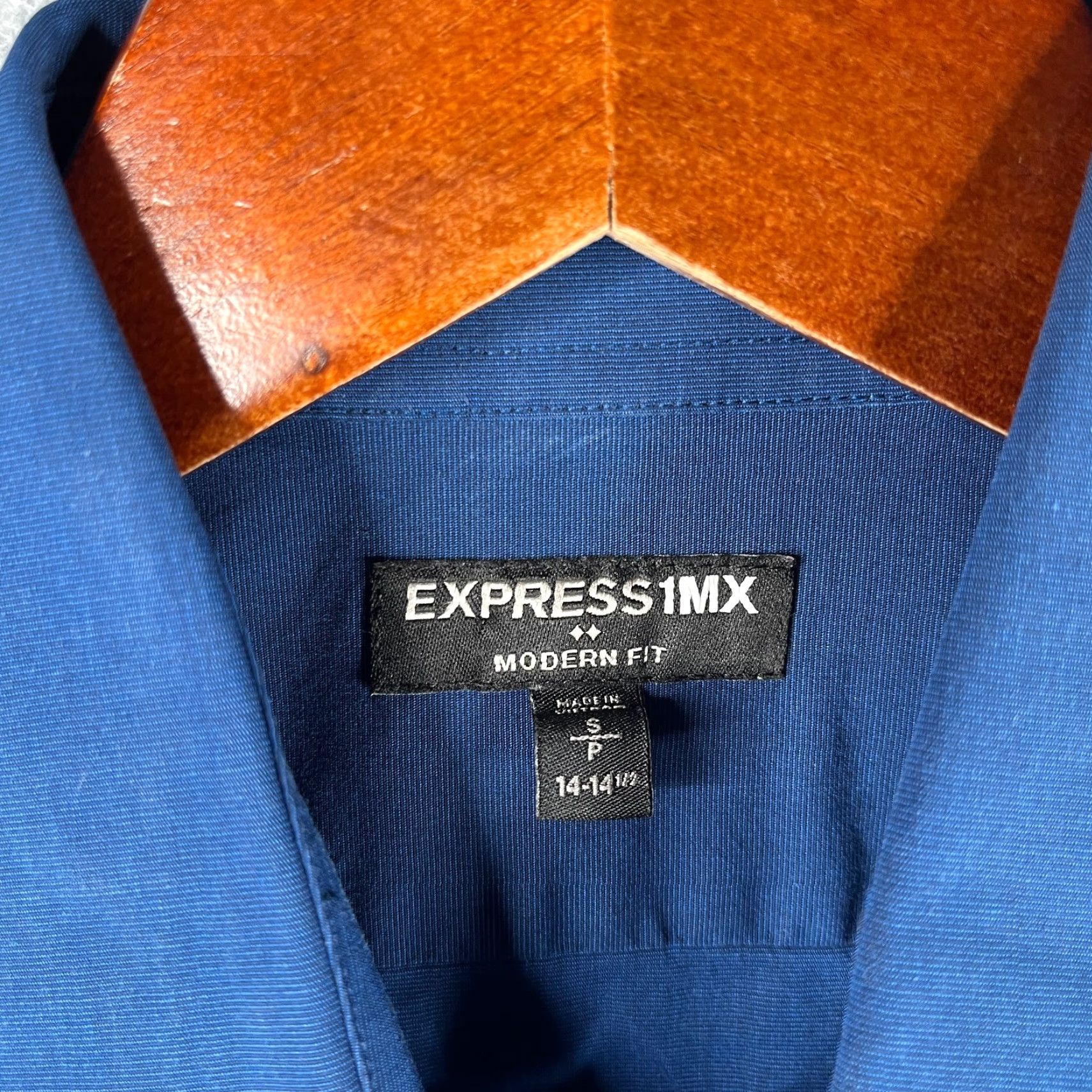 Express Express Shirt Small Blue Button Up Long Sleeve Modern Fit Casual Mens Size US S / EU 44-46 / 1 - 4 Thumbnail