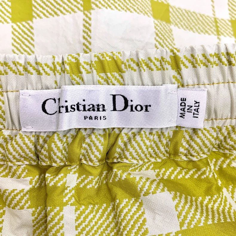 Dior Dior Color-blocked plaid drawstring casual skirt short ski Size 42" / US 20 - 7 Thumbnail