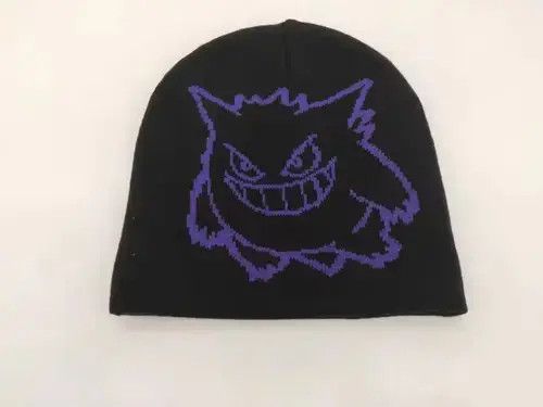 Other Gengar Graphic No Cuff Skull Cap Unisex Beanie Hat Black Size ONE SIZE - 1 Thumbnail