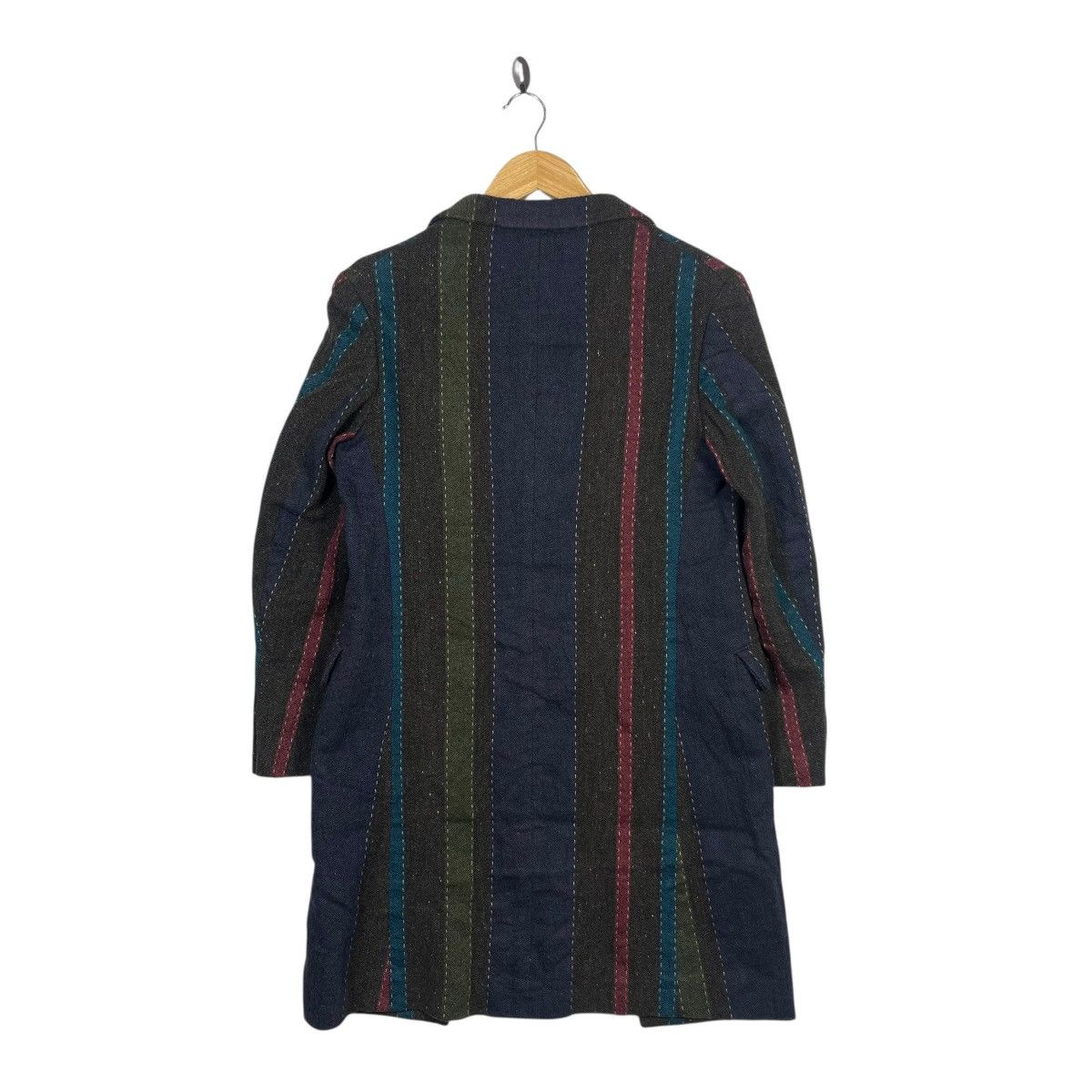 Yohji Yamamoto Y’s Yohji Yamamoto Striped Wool Coat Long Blazer Multi Color Size S / US 4 / IT 40 - 4 Thumbnail