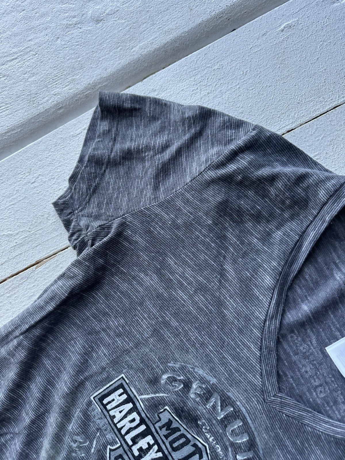 Harley Davidson 🚨VNTG HARLEY DAVIDSON WOMEN GRAY TEE BIG LOGO Size M / US 6-8 / IT 42-44 - 6 Thumbnail