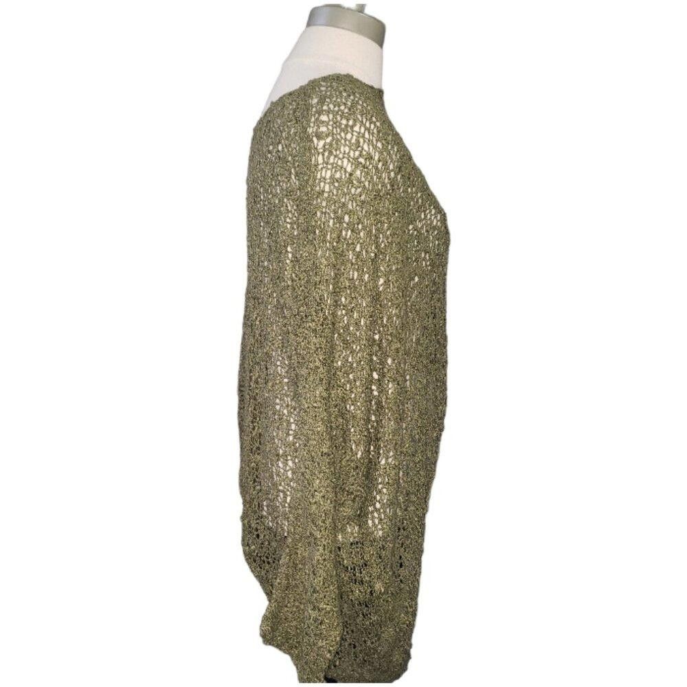 Designer CT1675 Army Green Crochet Cropped Poncho L Size L / US 10 / IT 46 - 2 Thumbnail