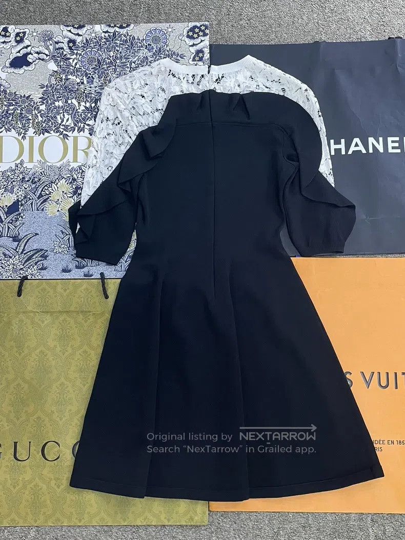 Valentino Valentino White lace patchwork black knitted dress Size S / US 4 / IT 40 - 3 Thumbnail