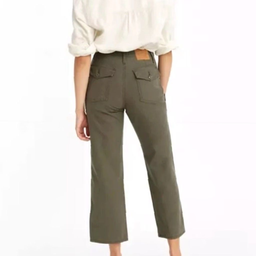 Levi's VINTAGE Levi's Ribcage Straight Cargo High Rise Pants Women 25 Olive Green Cotton Casual 25 Inseam 25s Size 42" / US 20 - 8 Thumbnail