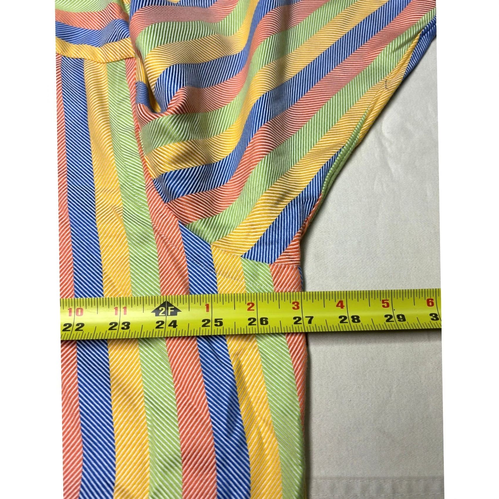 Vintage Paul Fredrick Mens XL Performance Cotton Striped Button Down Sport Shirt Multi Size US XL / EU 56 / 4 - 7 Thumbnail