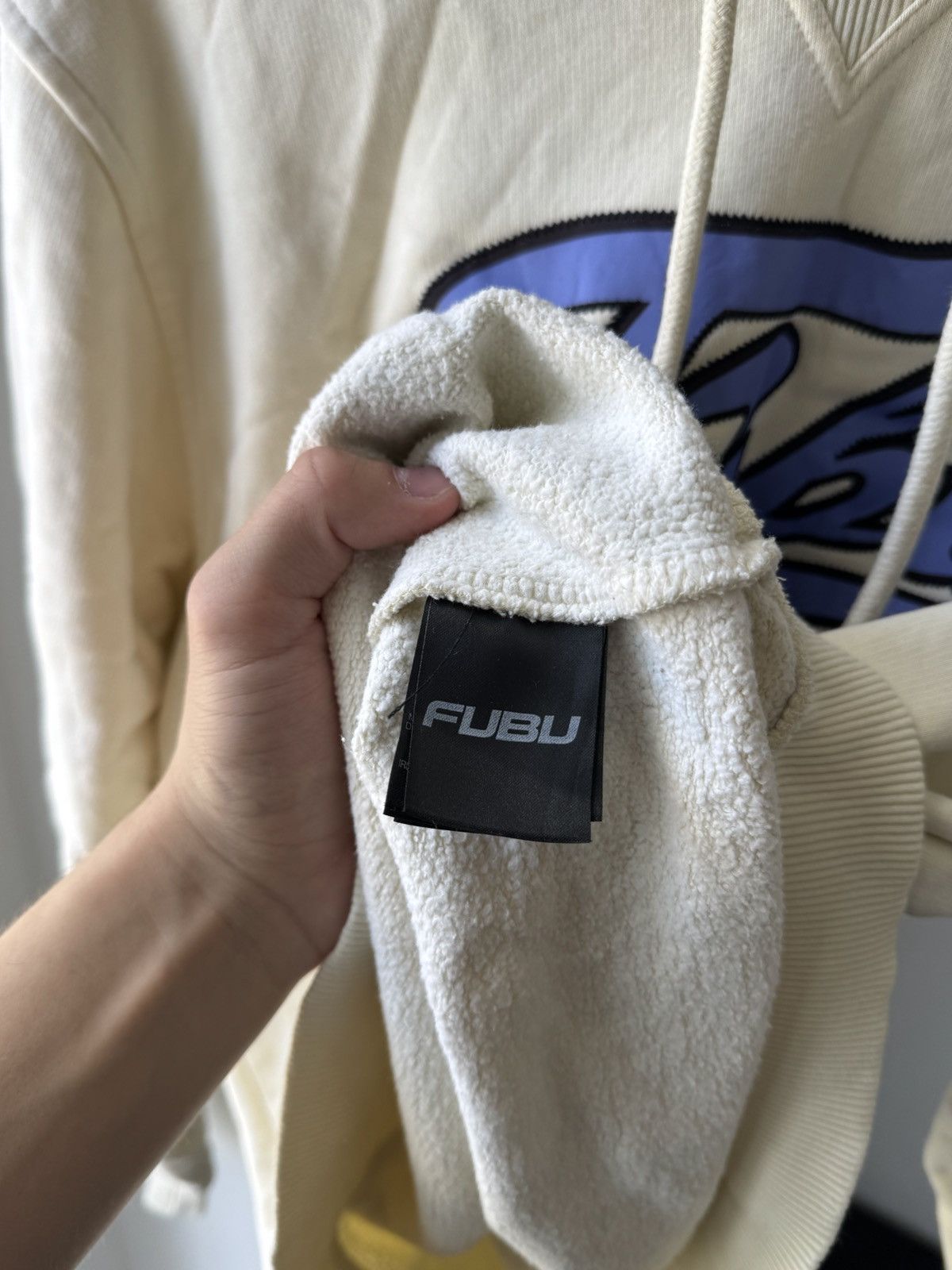 Fubu Fubu Hoodie 05 Big Logo Beige Vintage Size US S / EU 44-46 / 1 - 11 Thumbnail