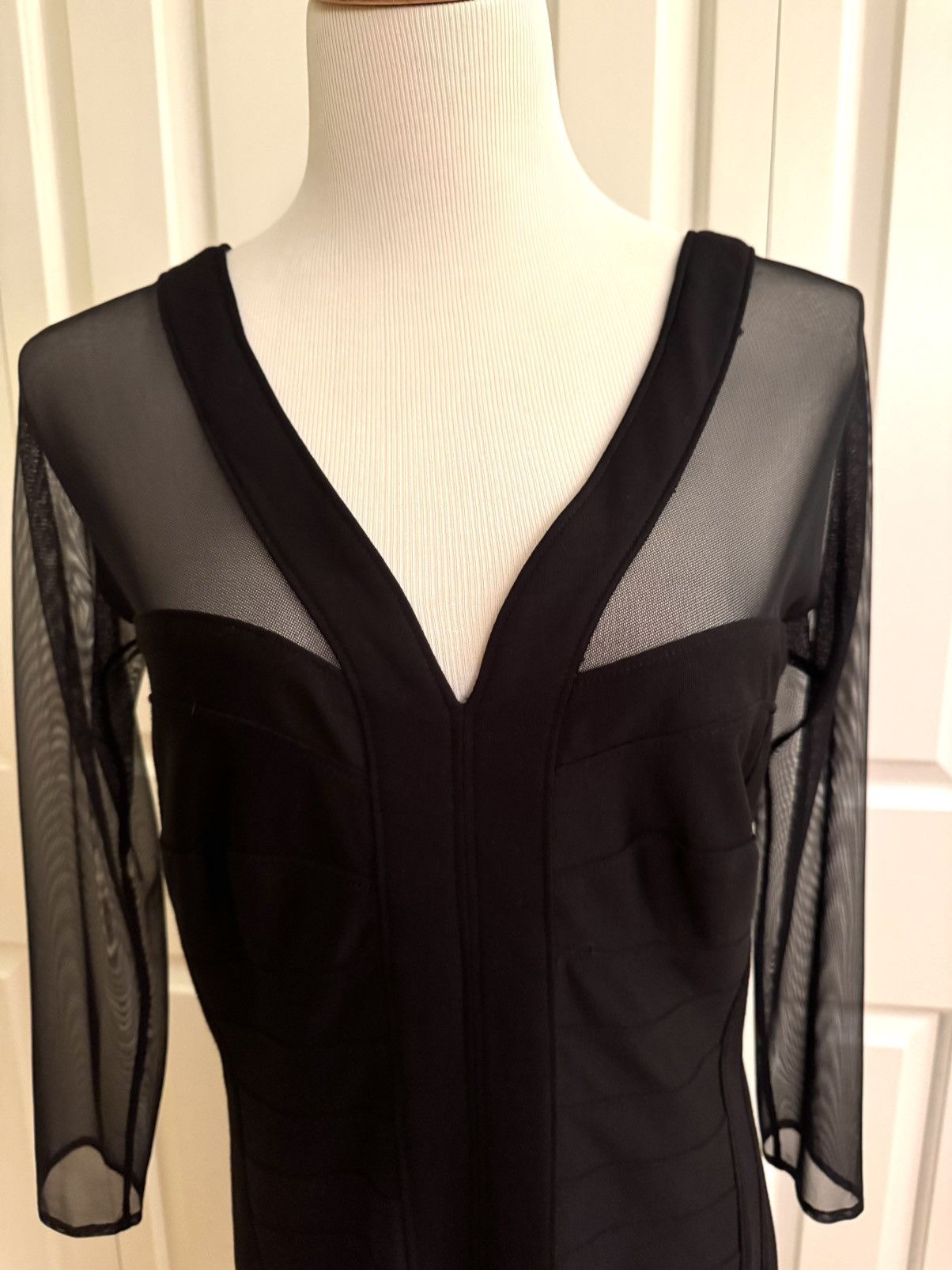 Tadashi Shoji TADASHI Black Bodycon Evening Dress L NWOT Size L / US 10 / IT 46 - 3 Thumbnail