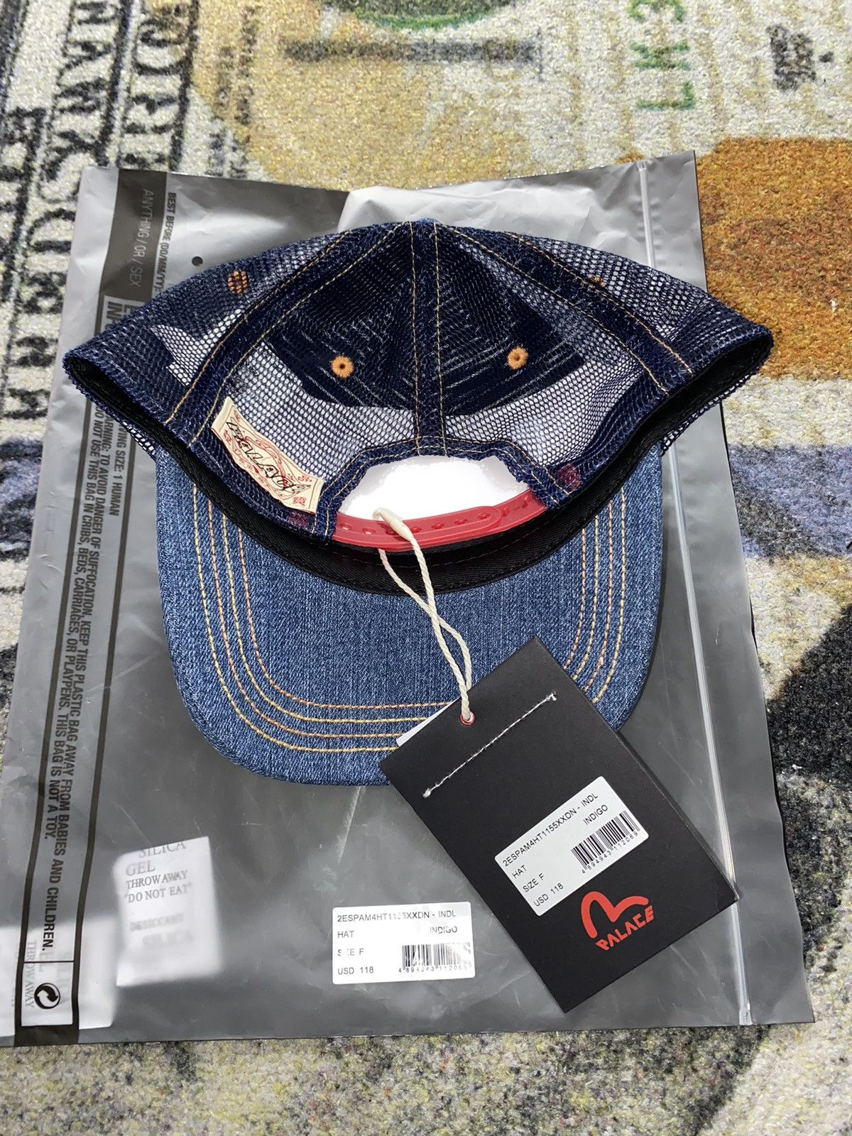 Evisu × Palace Palace x Evisu Dice Mesh Trucker Light Wash | Grailed
