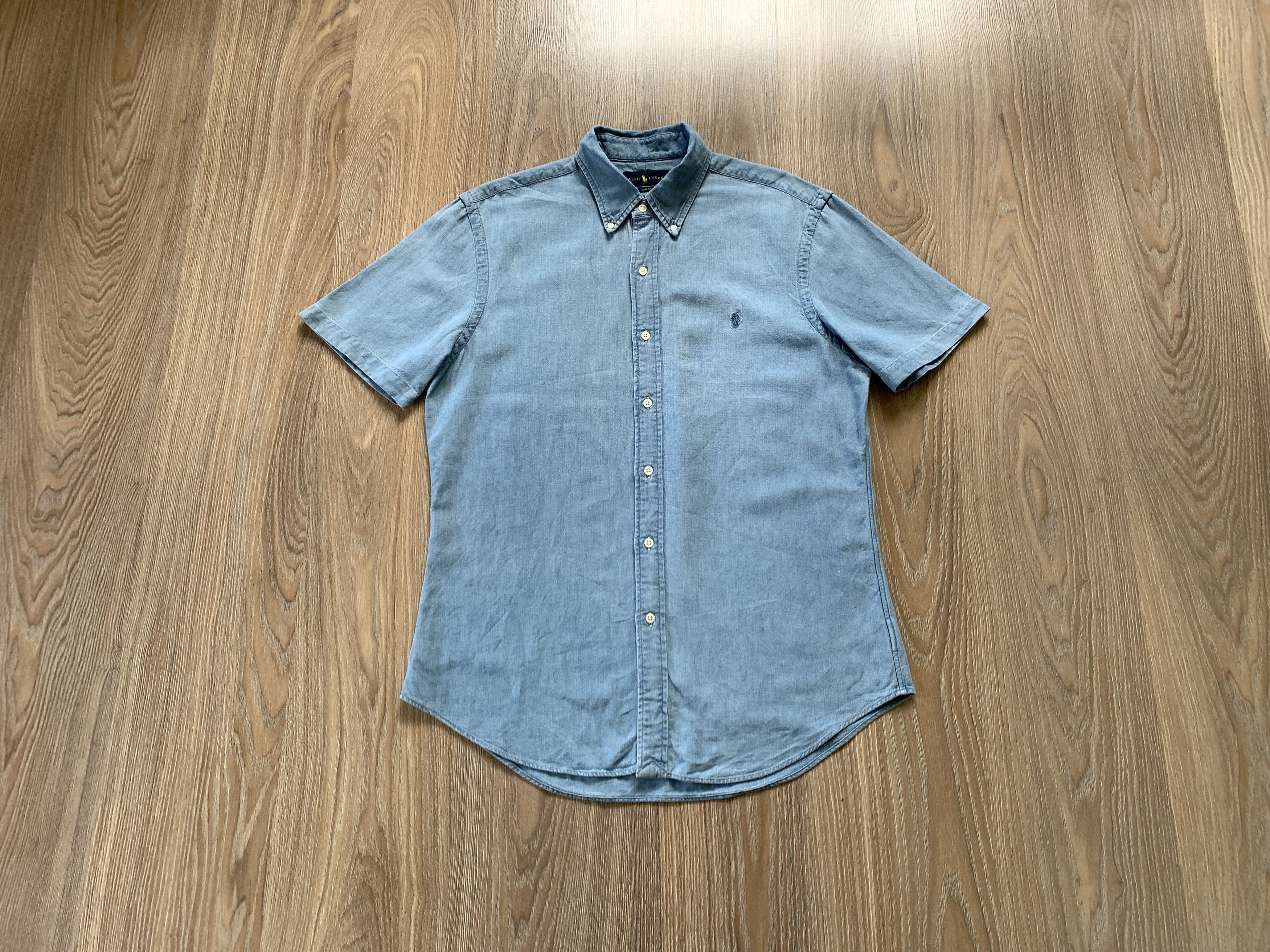 Polo Ralph Lauren Slim Fit Blue Cotton Shirt Button Down