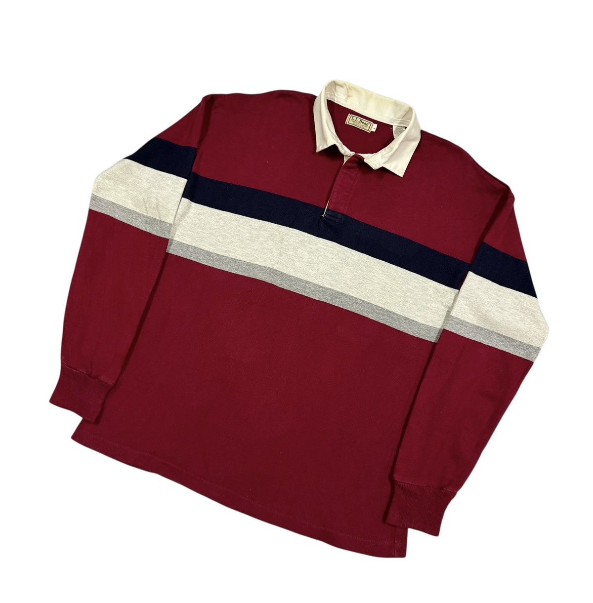 L.L. Bean Vtg🔥80’s LL Bean Rugby Stipred Shirt Made In Usa Size US L / EU 52-54 / 3 - 6 Thumbnail