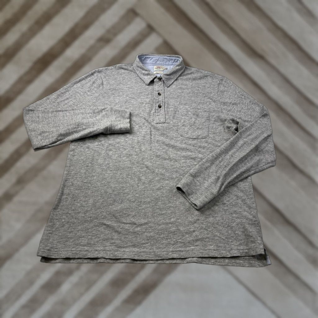 Faherty Faherty Polo Shirt Long Sleeve Gray L Men’s Luxe Heather Polo Shirt Gray Long Sleeve Size Large Size US L / EU 52-54 / 3 - 1 Thumbnail