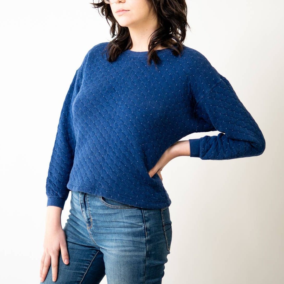Vintage Vintage 90s Quilted Pullover Sweater Sweatshirt Size M / US 6-8 / IT 42-44 - 4 Thumbnail