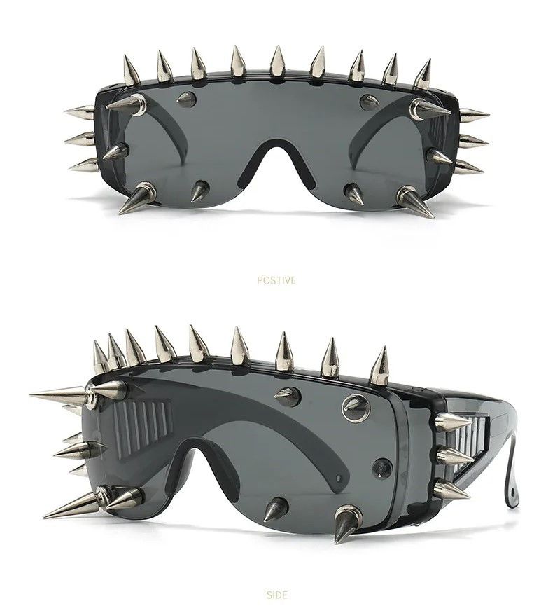 Designer Steampunk Big Frame Nail Rivet Sunglasses Size ONE SIZE - 3 Thumbnail