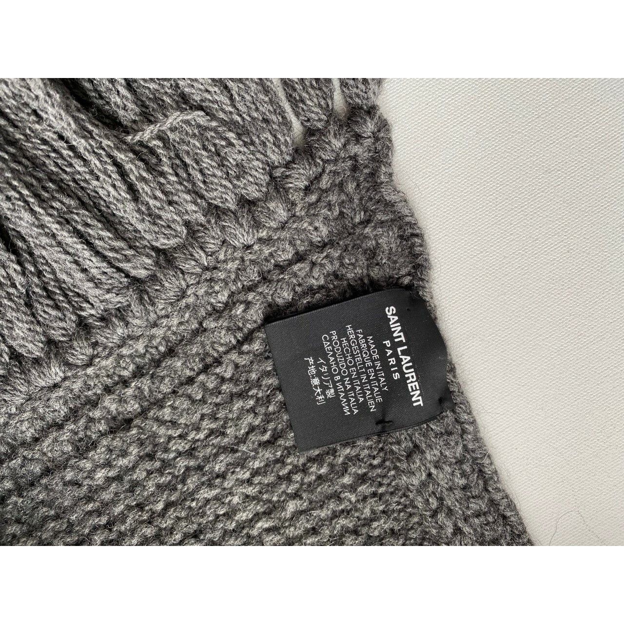 Saint Laurent Paris Saint Laurent Paris St Maille Daran Knit Scarf Grey Size ONE SIZE - 4 Thumbnail