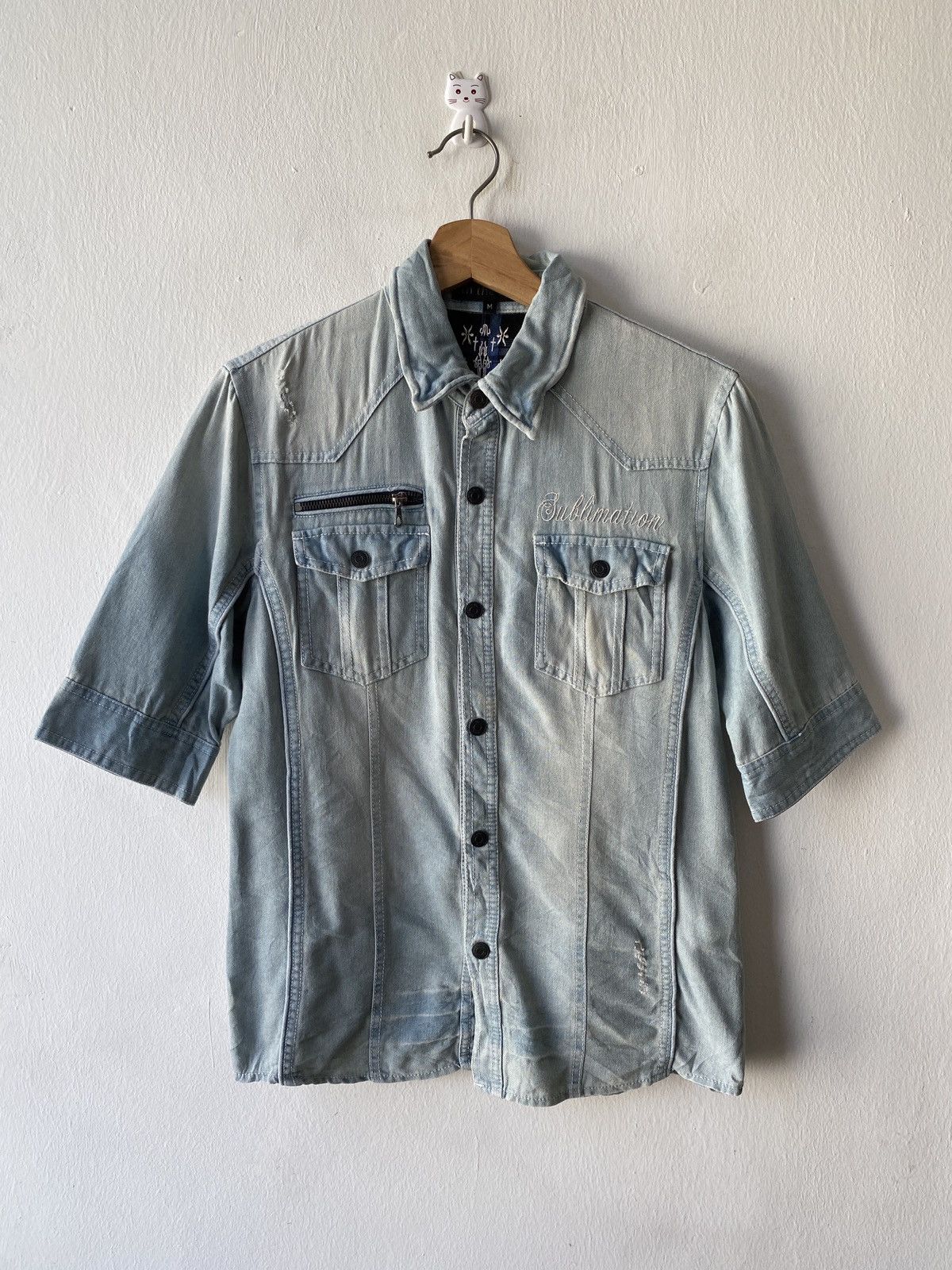 In The Attic × Seditionaries In The Attic Sublimation Skull Distressed Button Shirt Size US M / EU 48-50 / 2 - 3 Thumbnail